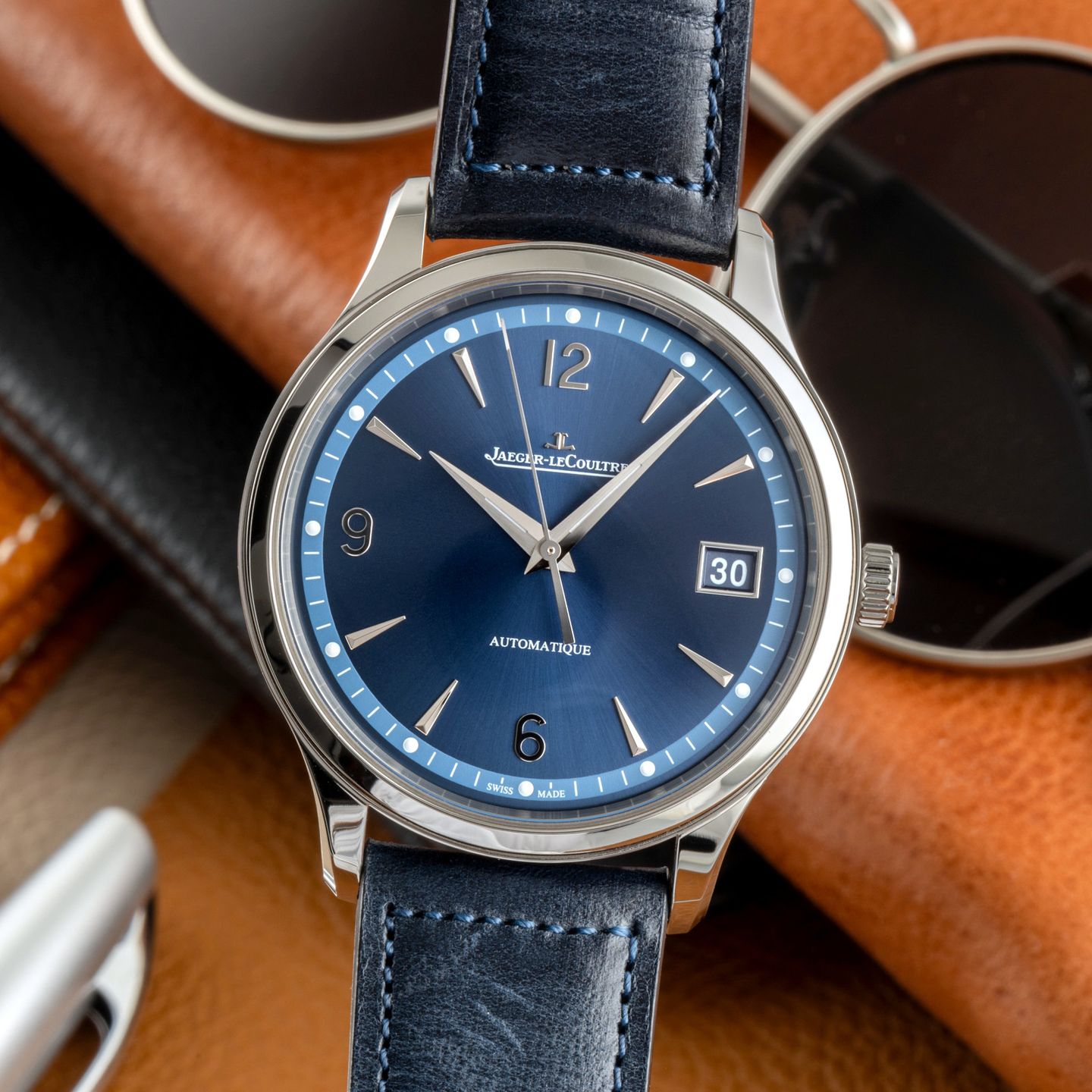 Jaeger-LeCoultre Master Control Date Q4018480 (Onbekend (willekeurig serienummer)) - Blauw wijzerplaat 40mm Staal (3/8)