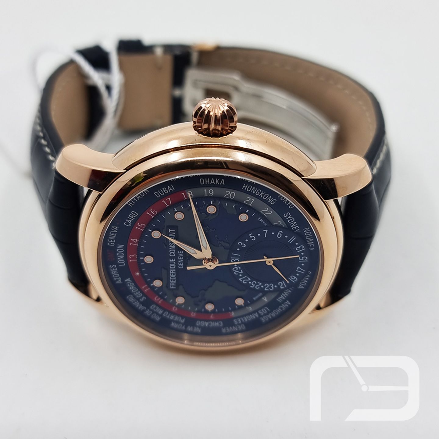 Frederique Constant Manufacture Worldtimer FC-718NRWM4H9 (2024) - Blue dial 42 mm Rose Gold case (7/8)