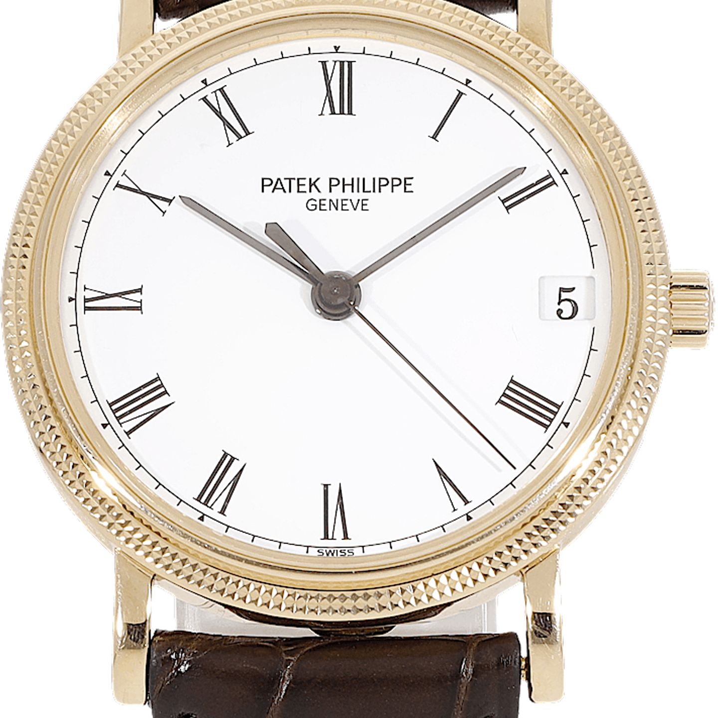 Patek Philippe Calatrava 3802/200 (Unknown (random serial)) - White dial 34 mm Yellow Gold case (2/5)
