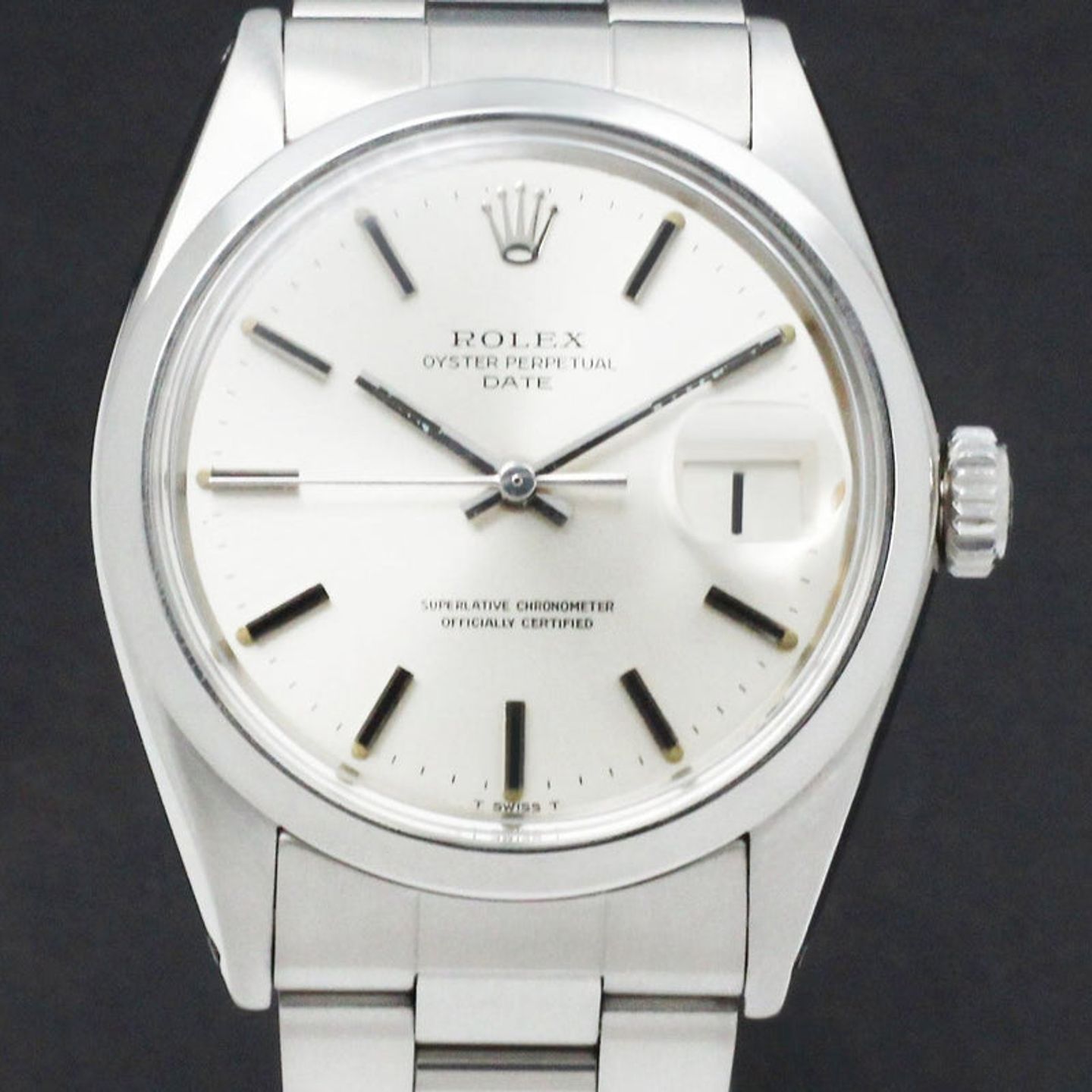 Rolex Oyster Perpetual Date 1500 (1970) - Zilver wijzerplaat 34mm Staal (1/7)