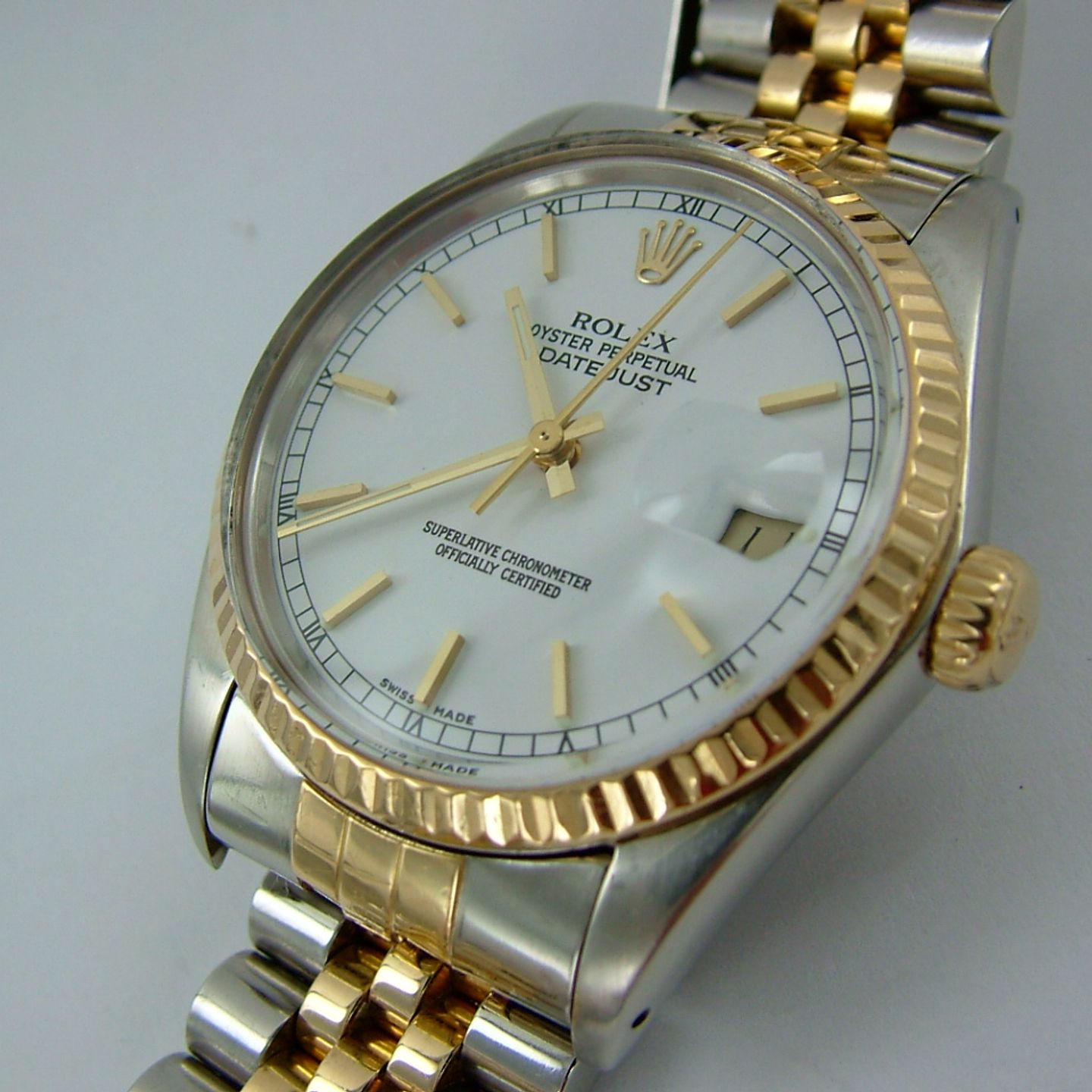 Rolex Datejust - (1985) - White dial 36 mm Gold/Steel case (3/7)