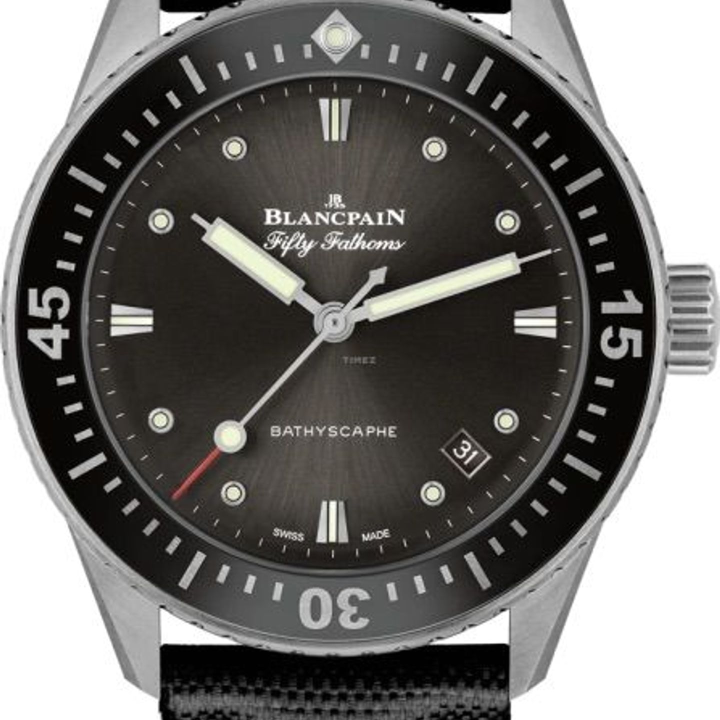 Blancpain Fifty Fathoms 5100B-1110-B52A (2024) - Grijs wijzerplaat 38mm Staal (1/8)