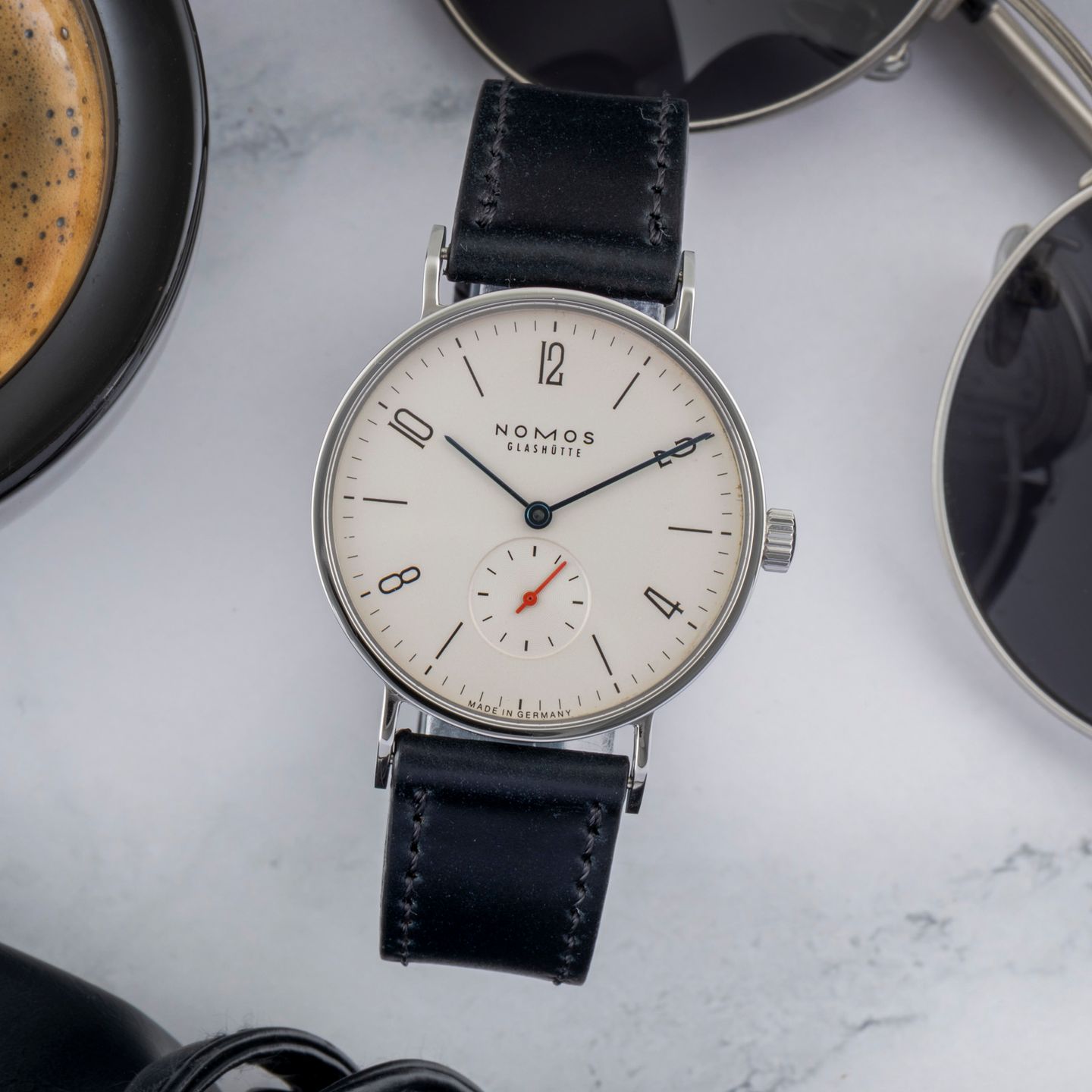 NOMOS Tangente 33 122.S1 (2009) - Wit wijzerplaat 33mm Staal (1/8)