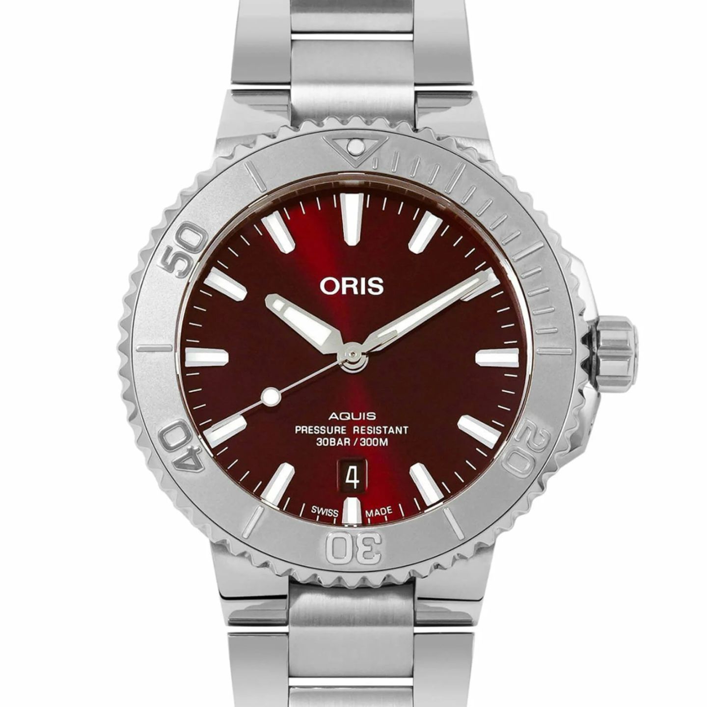 Oris Aquis Date 01 733 7730 4158-07 8 24 05PEB (2023) - Red dial 44 mm Steel case (2/3)