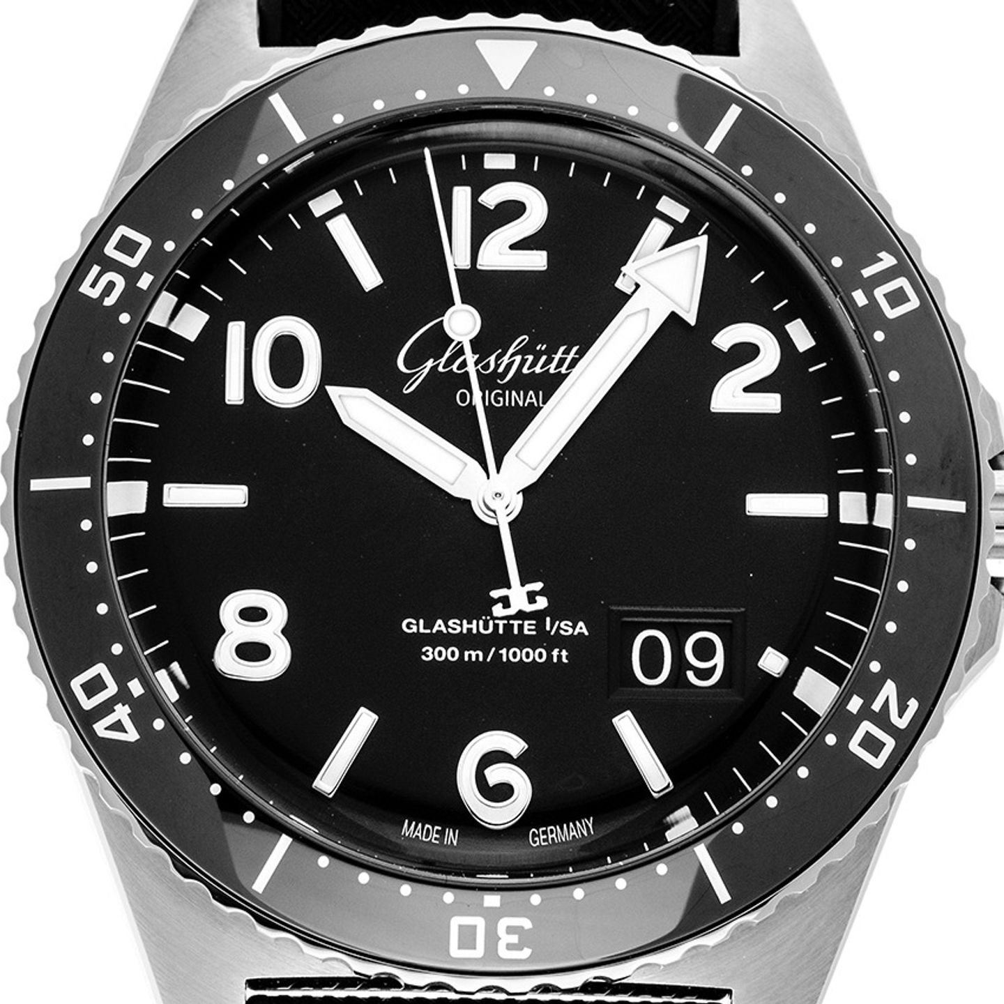 Glashütte Original SeaQ Panorama Date 1-36-13-01-80-33 (2025) - Zwart wijzerplaat 43mm Staal (1/7)