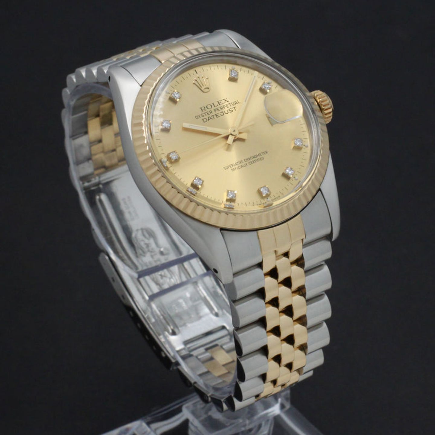 Rolex Datejust 36 16013 (1988) - Gold dial 36 mm Gold/Steel case (6/7)