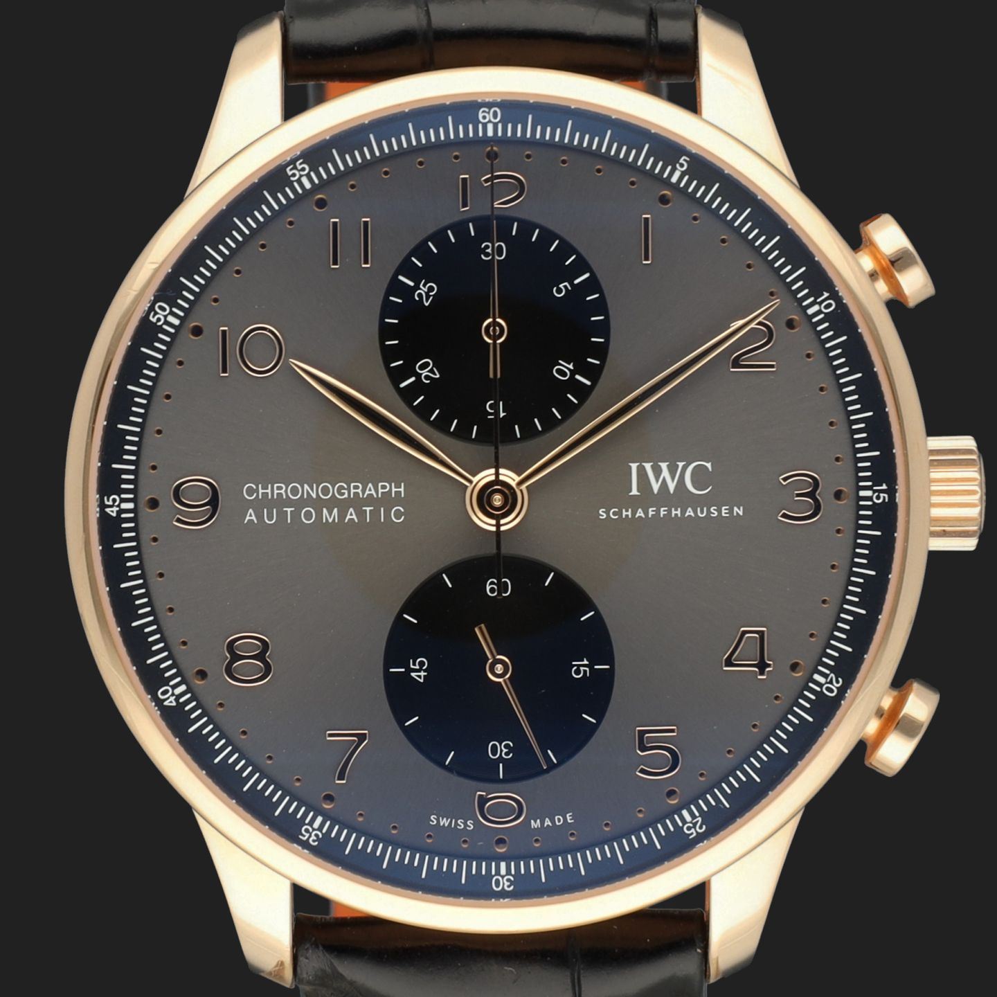 IWC Portuguese Chronograph IW371610 (2023) - Grijs wijzerplaat 41mm Roodgoud (2/8)