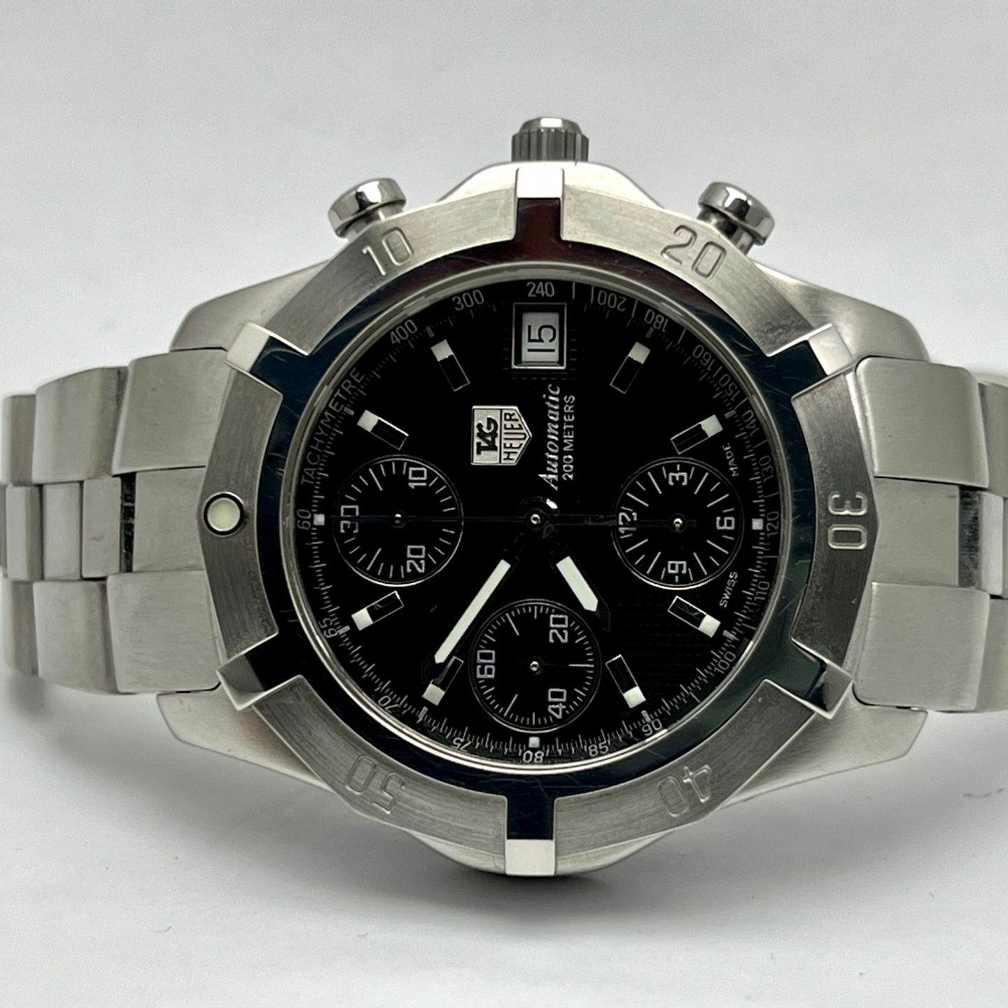 TAG Heuer 2000 CN2111 (Unknown (random serial)) - Black dial 39 mm Steel case (2/8)