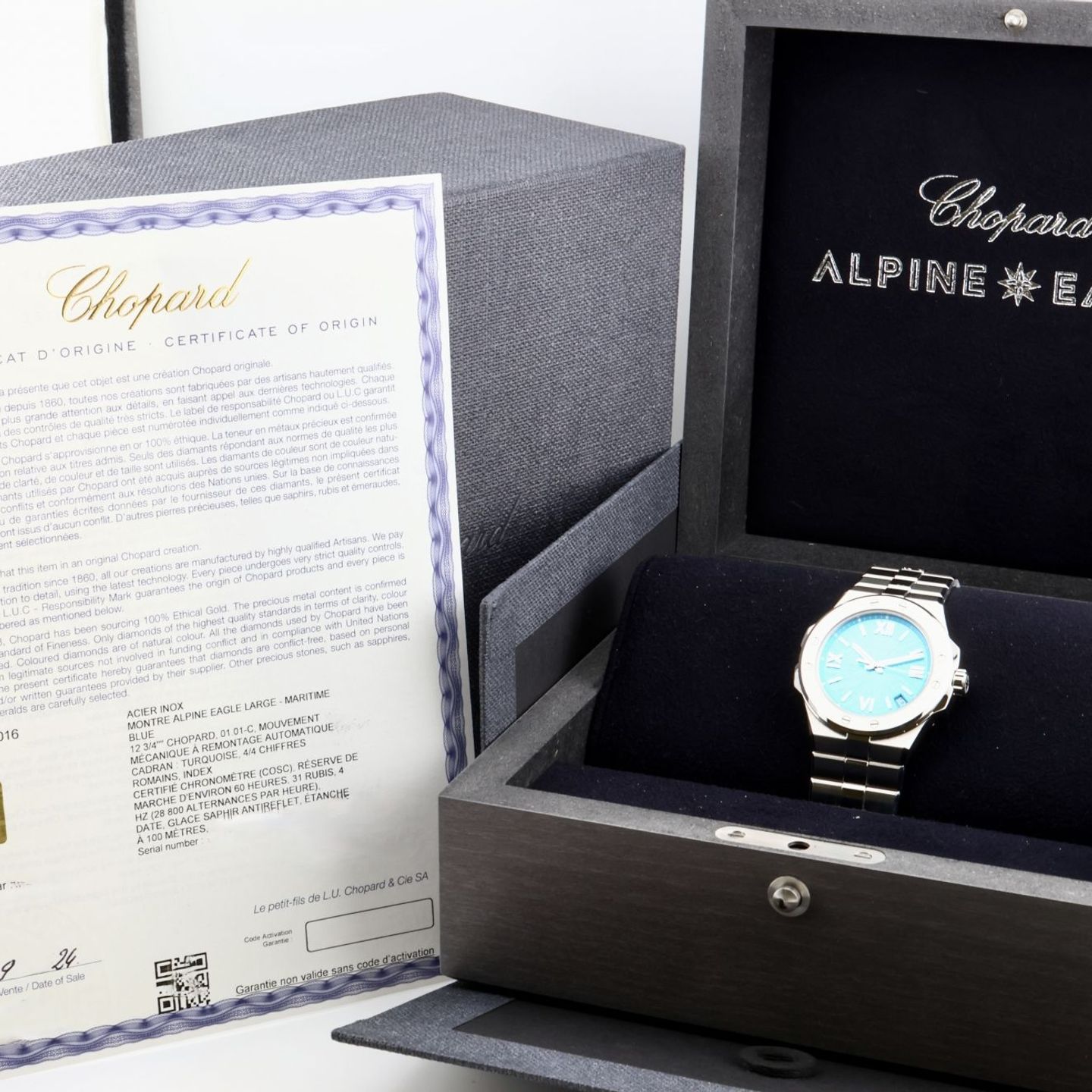 Chopard Alpine Eagle 298600-3016 (2024) - Turquoise dial 41 mm Steel case (2/2)
