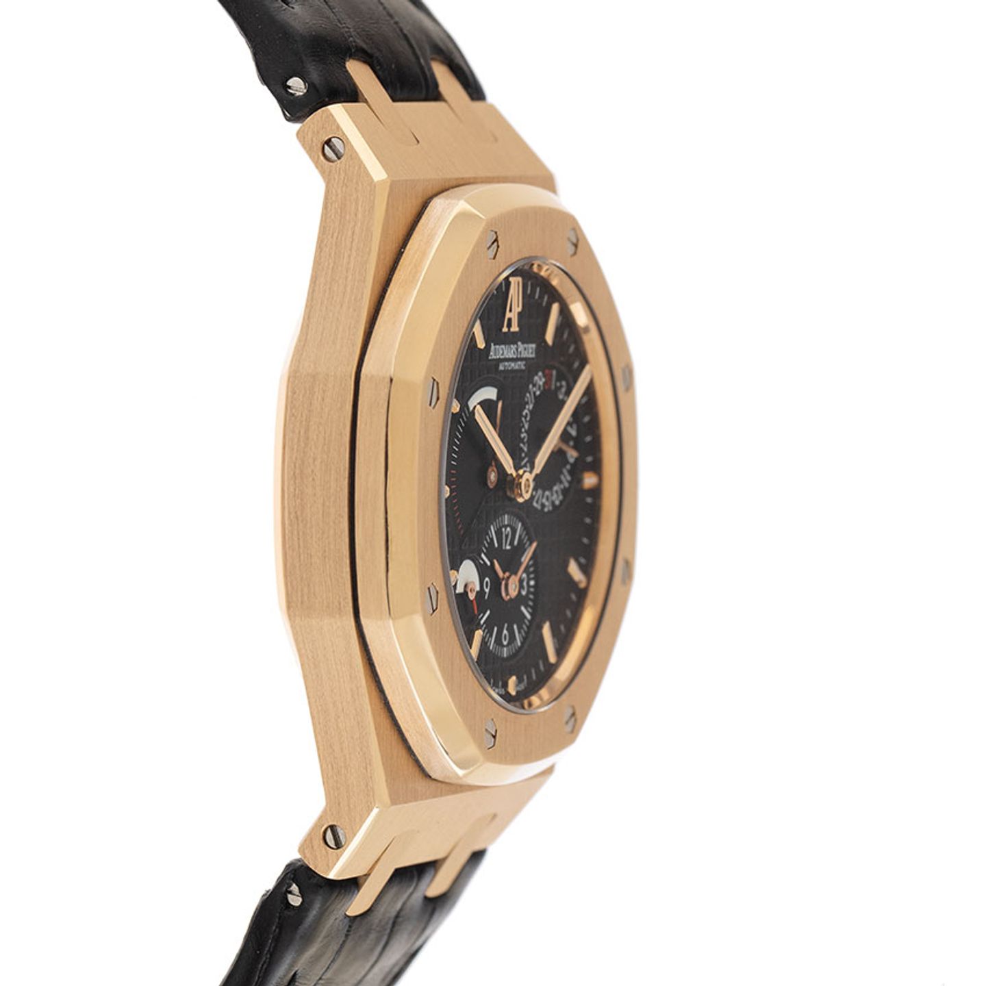 Audemars Piguet Royal Oak Dual Time 26120OR.OO.D002CR.01 (2006) - Zwart wijzerplaat 39mm Roségoud (5/8)