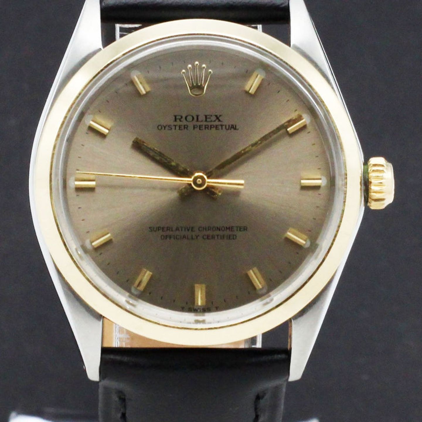 Rolex Oyster Perpetual 1002 (1968) - Grijs wijzerplaat 34mm Goud/Staal (1/7)