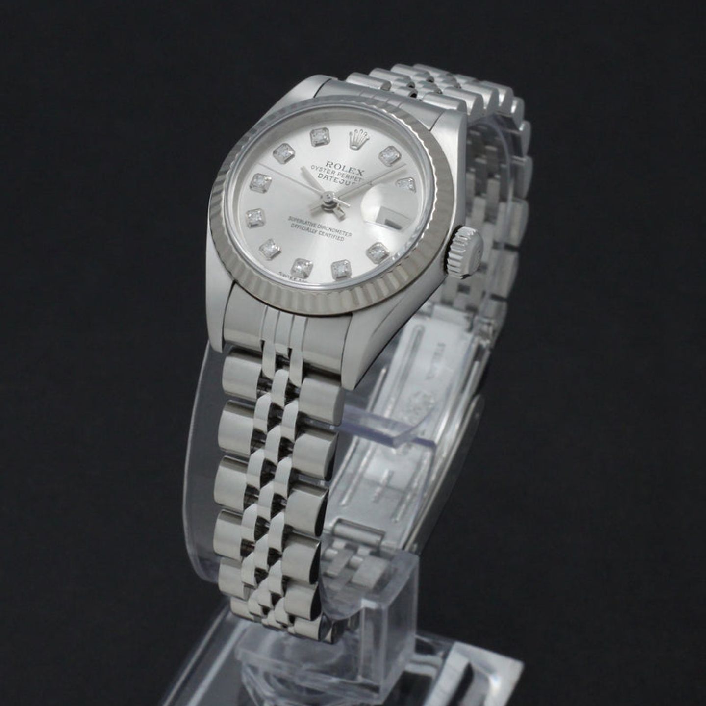 Rolex Lady-Datejust 79174 (2005) - Zilver wijzerplaat 26mm Staal (5/7)