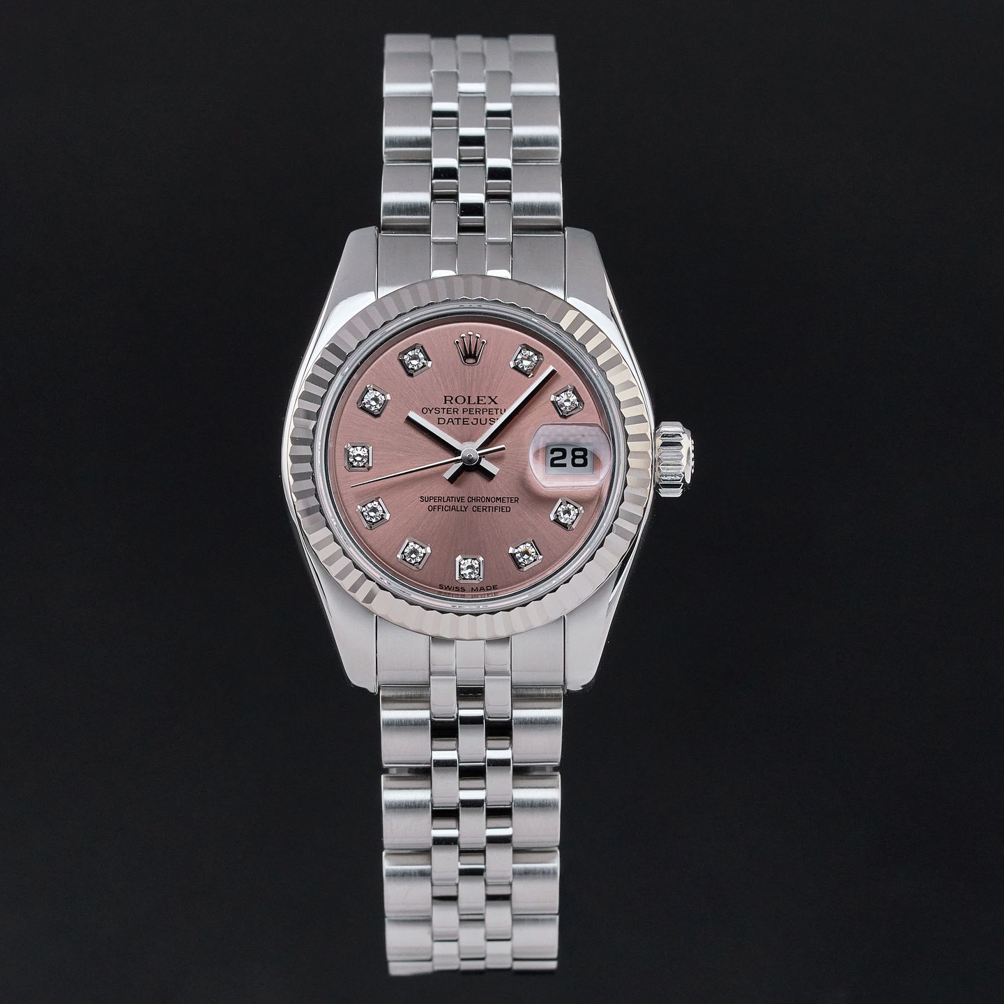 Rolex Lady-Datejust 179174 (2005) - Pink dial 26 mm Steel case (3/8)