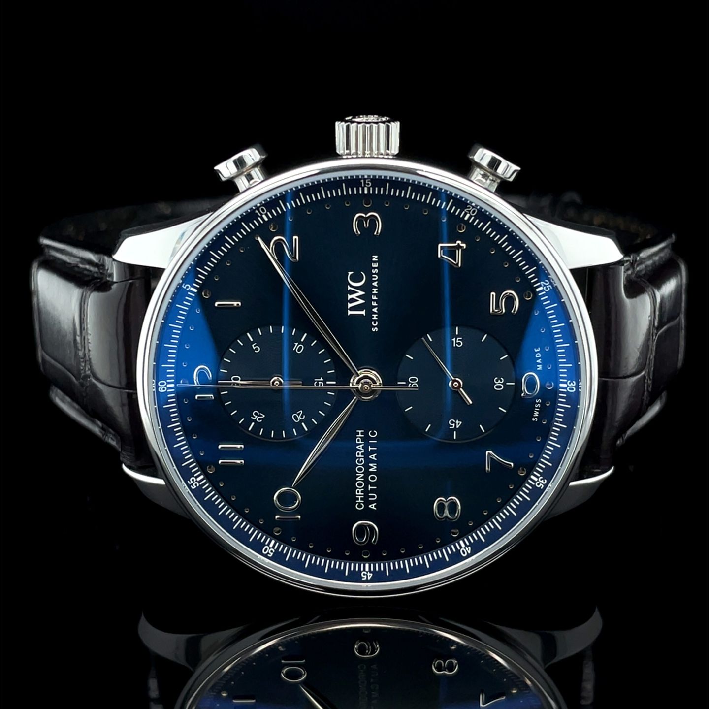 IWC Portuguese Chronograph IW371606 (2020) - Blue dial 41 mm Steel case (5/8)