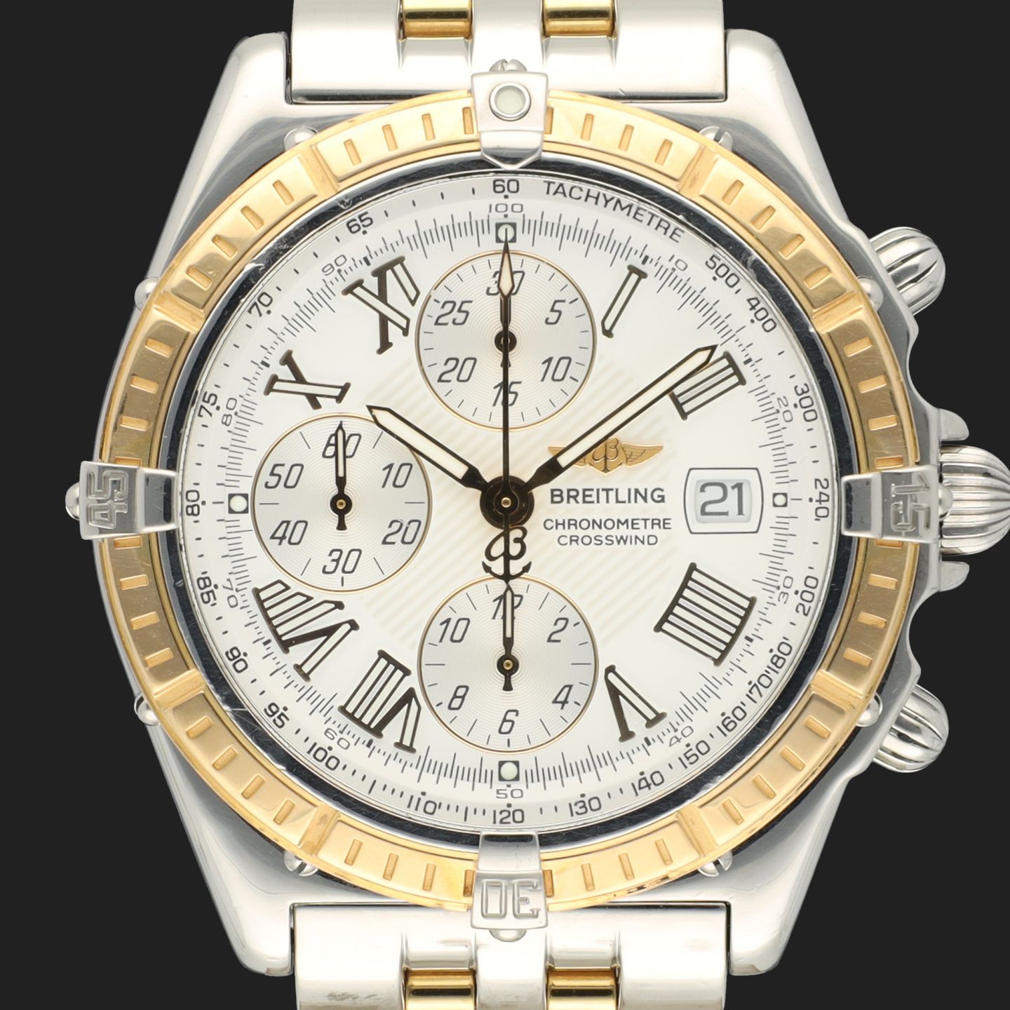 Breitling Crosswind Chronograph D13355 (2001) - White dial 43 mm Steel case (3/8)