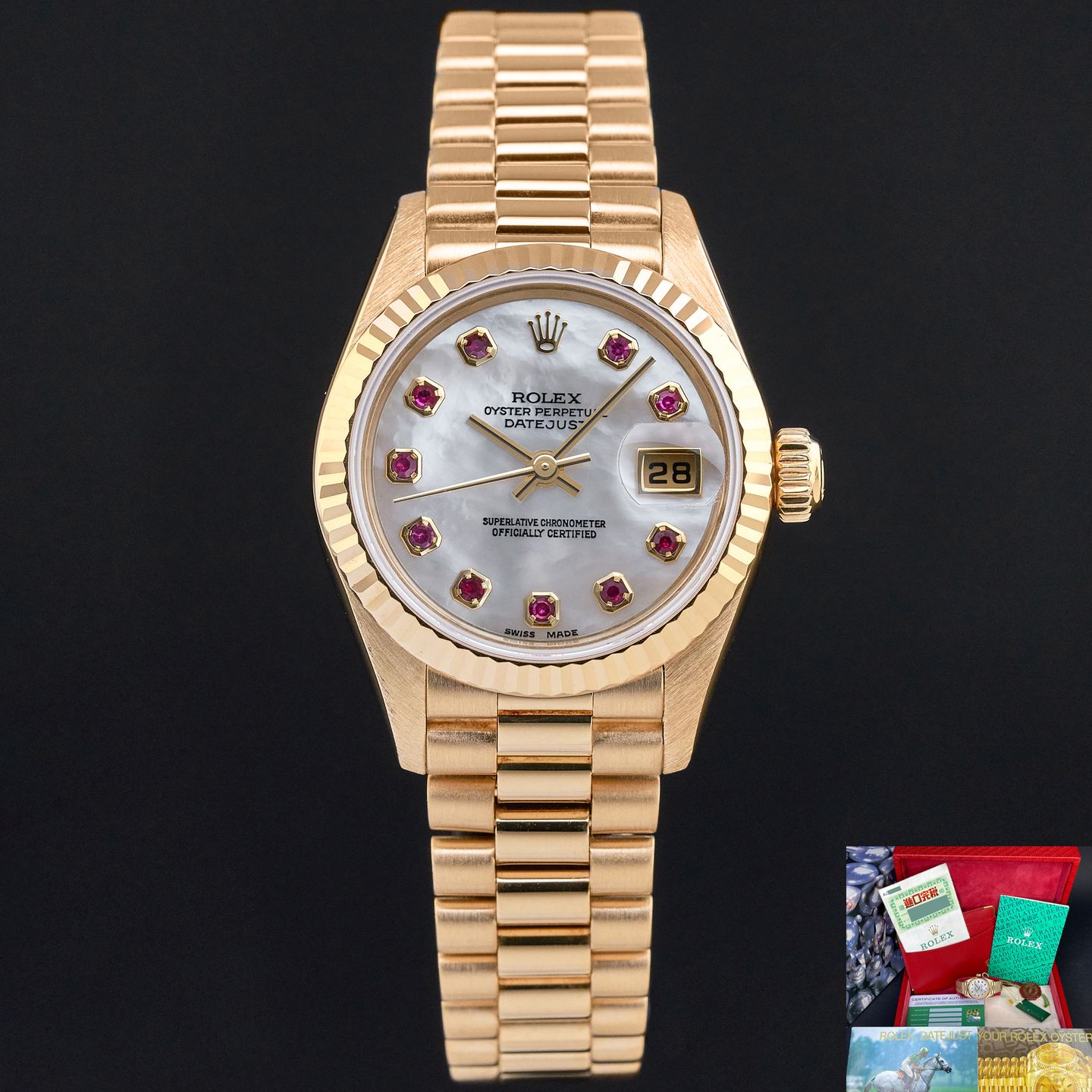 Rolex Lady-Datejust 79178 (1999) - Parelmoer wijzerplaat 26mm Geelgoud (1/8)