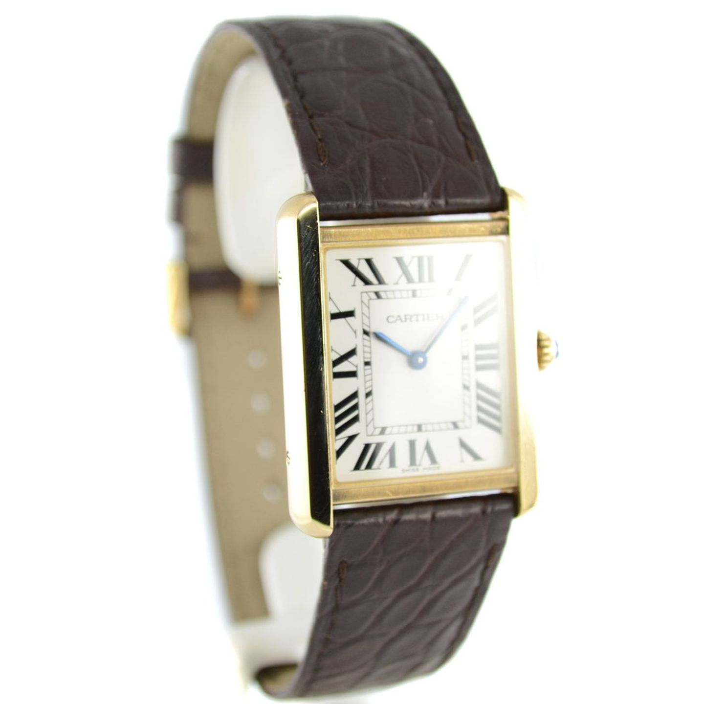 Cartier Tank Solo W5200004 (2013) - Silver dial 35 mm Yellow Gold case (5/6)