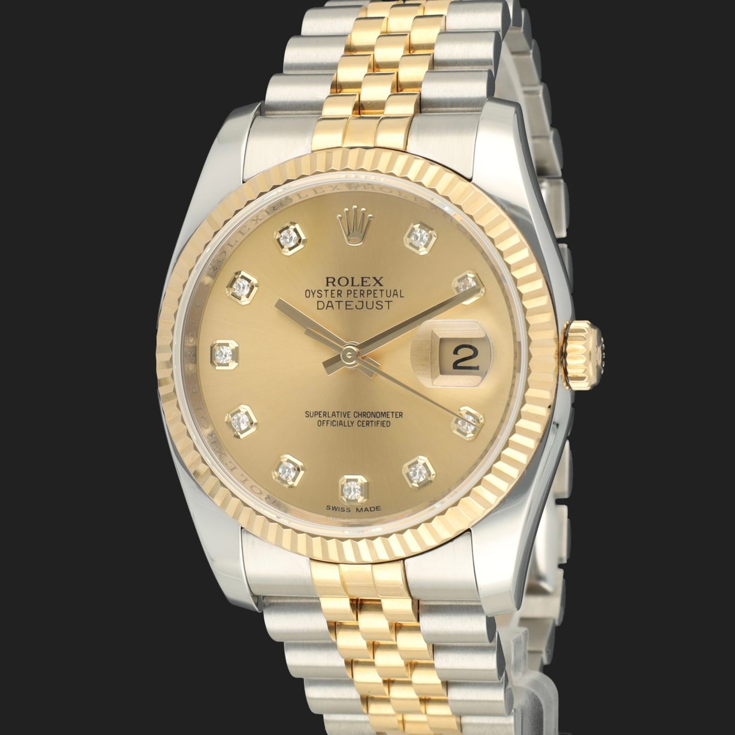 Rolex Datejust 36 116233 (2013) - 36mm Goud/Staal (1/8)