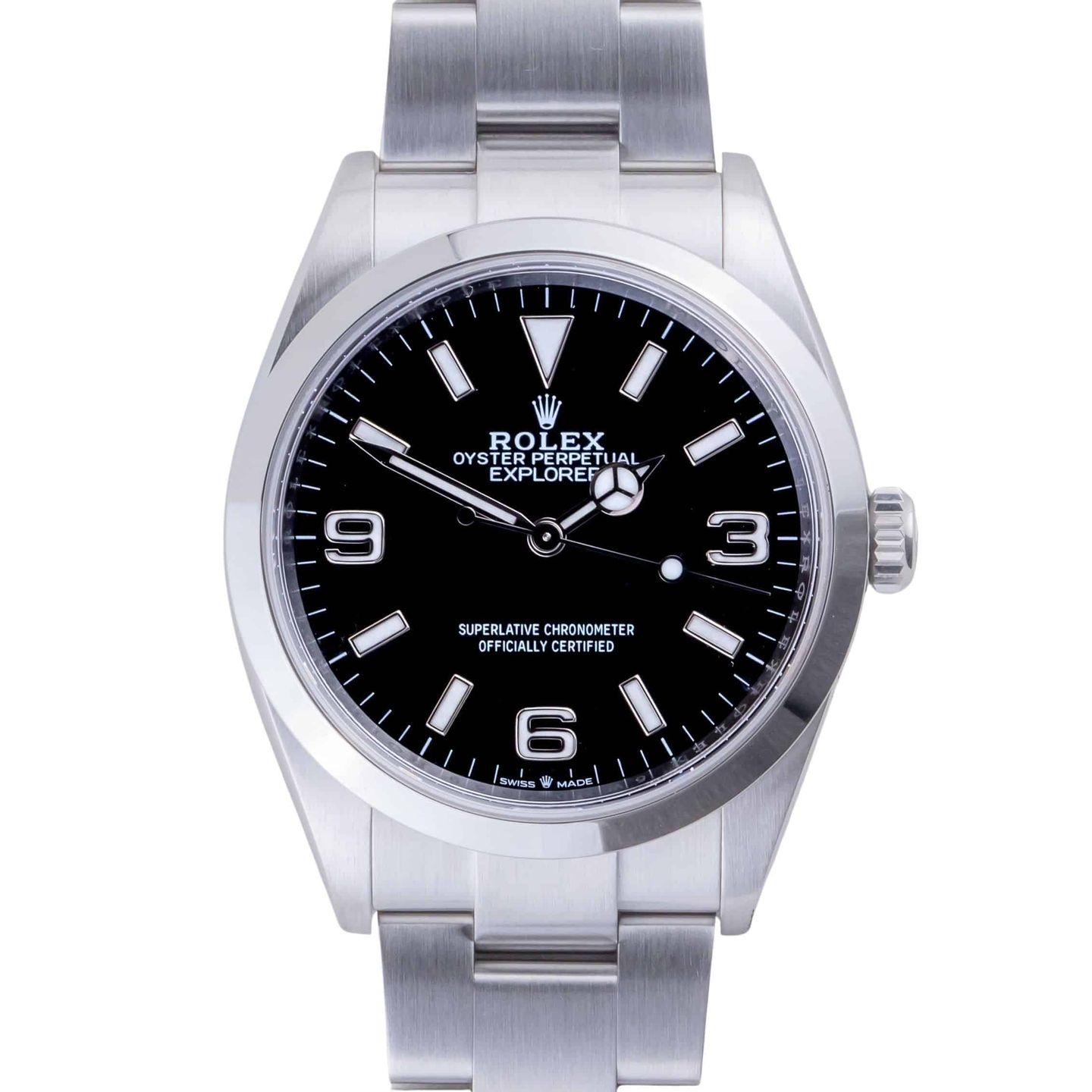 Rolex Explorer 124270 (2023) - Zwart wijzerplaat 36mm Staal (3/8)