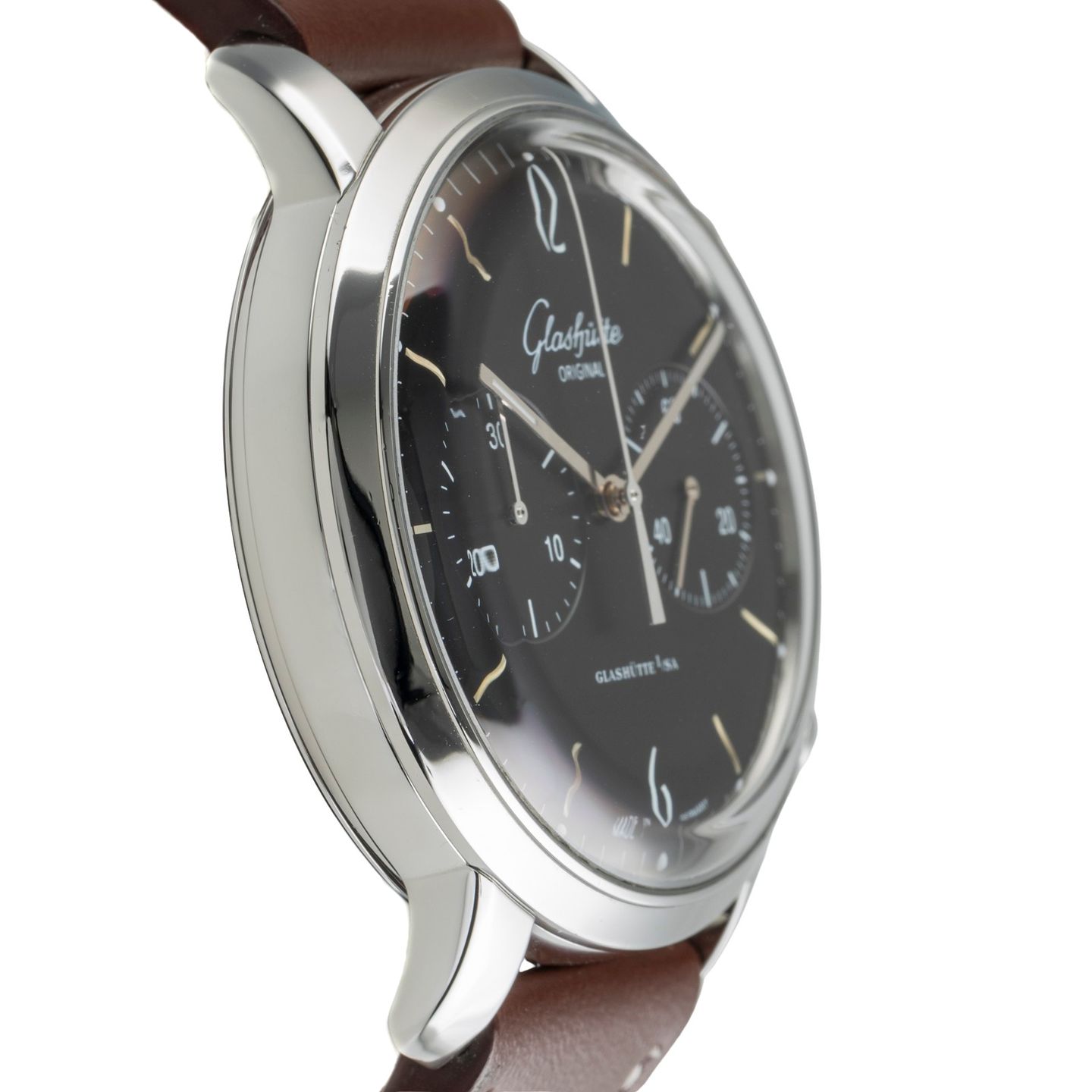 Glashütte Original Sixties Chronograph 1-39-34-02-22-04 (Unknown (random serial)) - Black dial 41 mm Steel case (7/8)