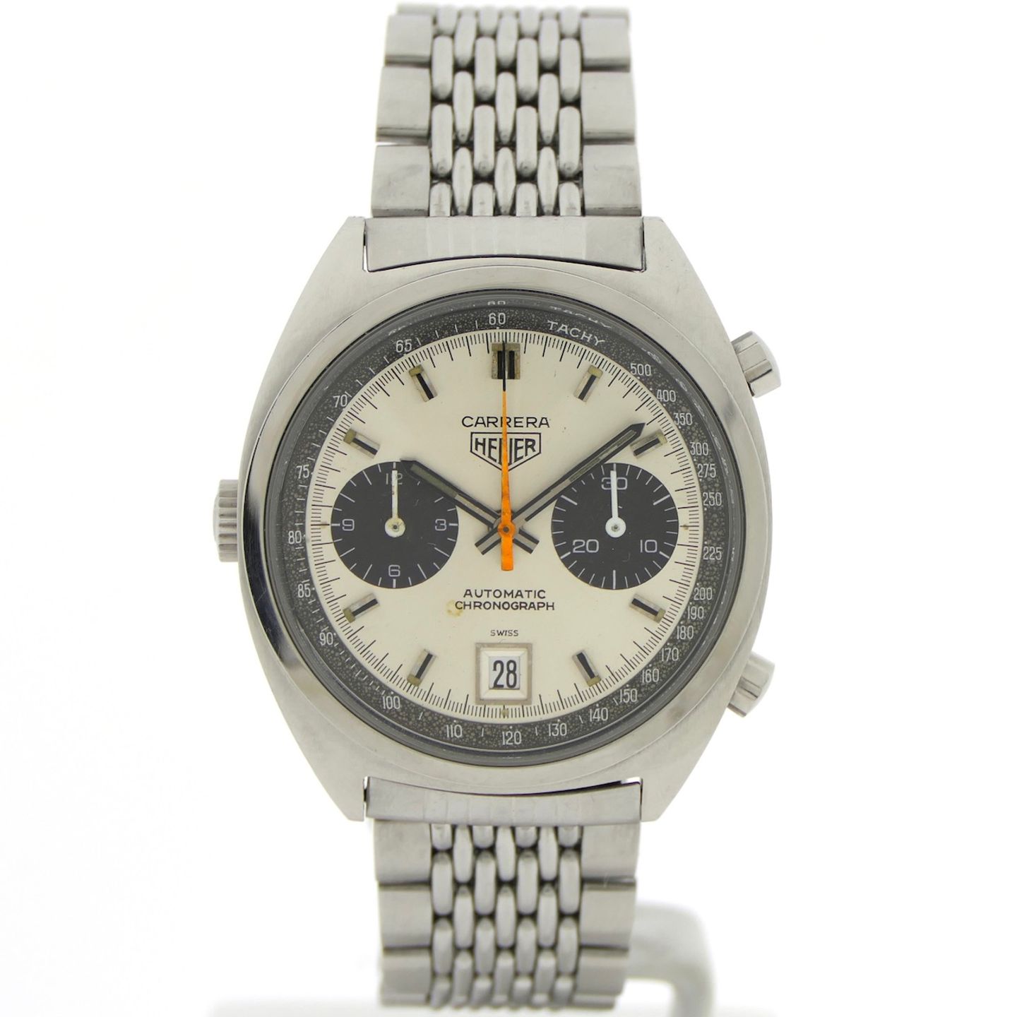 TAG Heuer Carrera 1153 (1970) - Silver dial 38 mm Steel case (1/8)