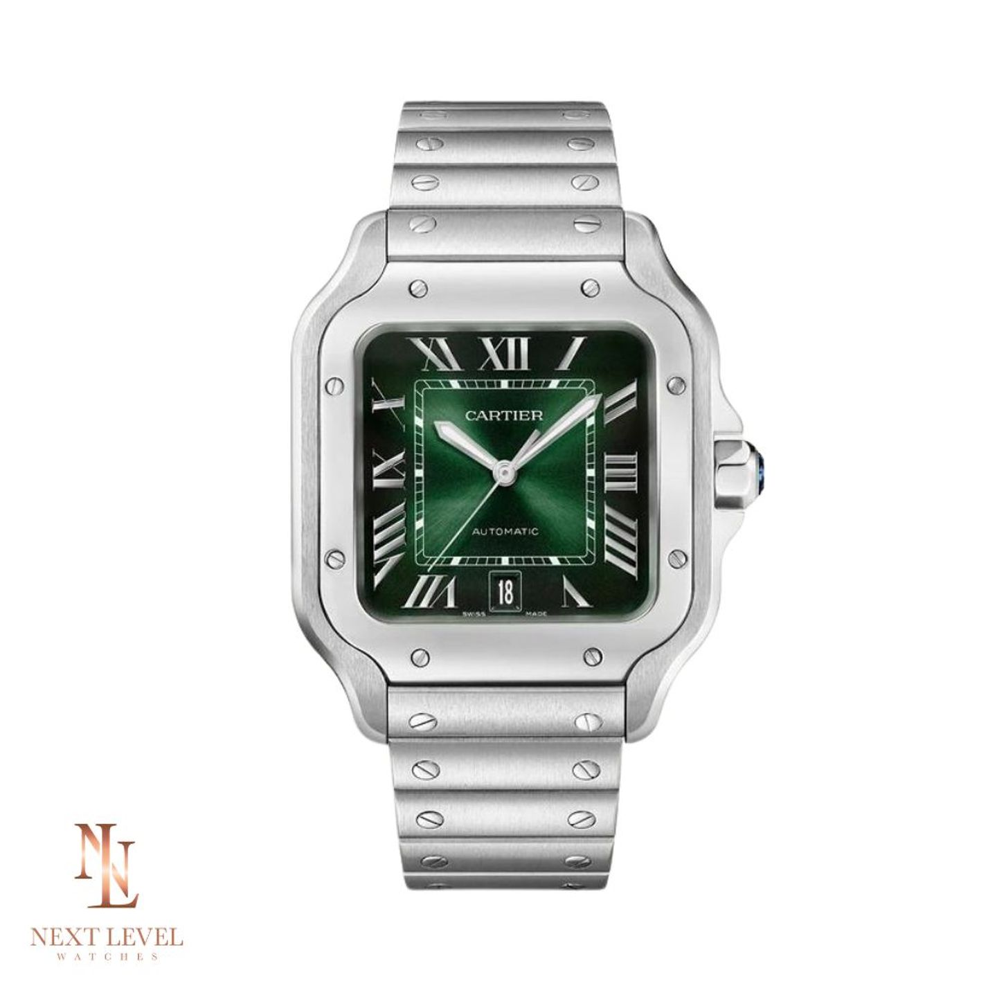 Cartier Santos WSSA0062 (2024) - Groen wijzerplaat 40mm Staal (1/1)