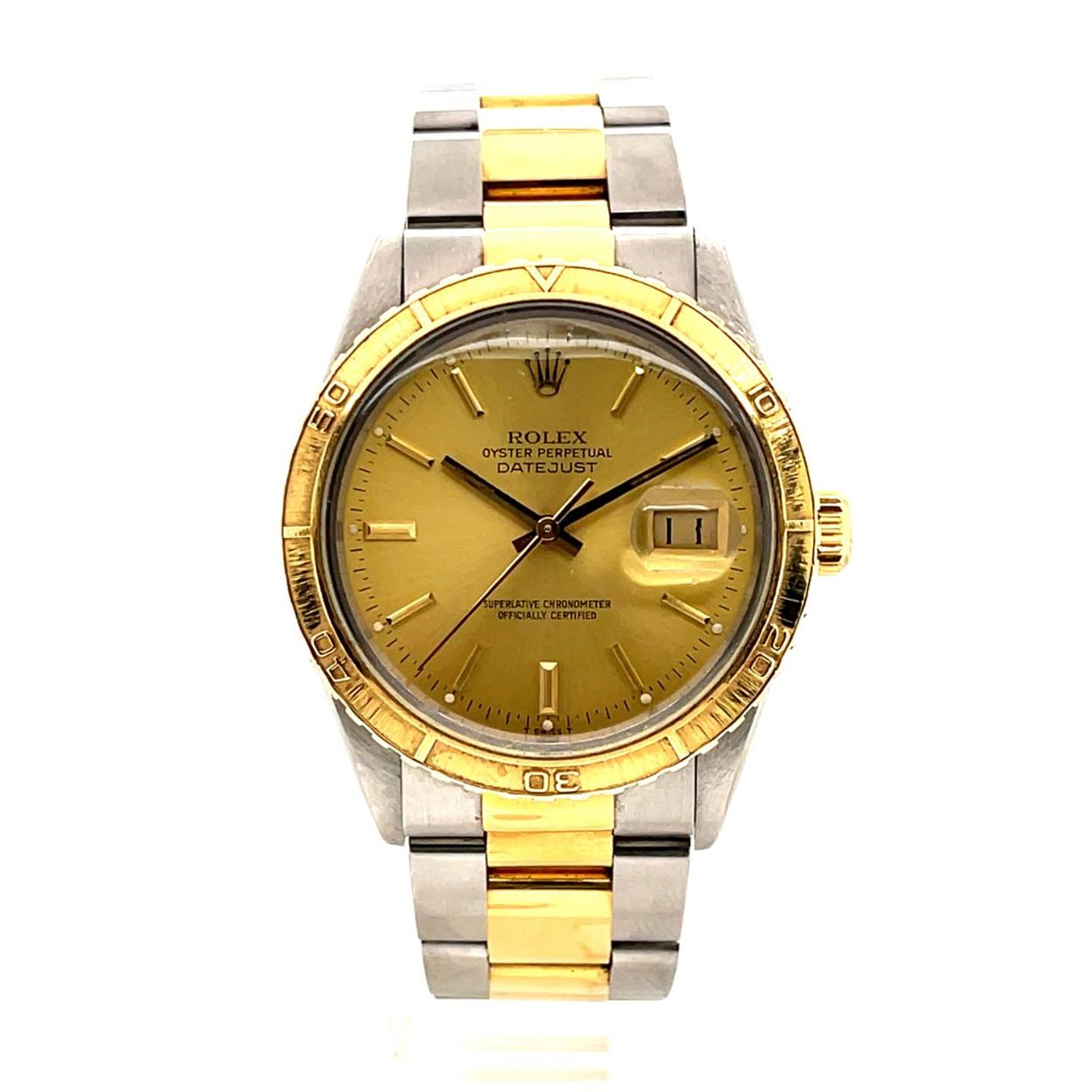 Rolex Datejust Turn-O-Graph 16253 (1979) - Champagne wijzerplaat 36mm Goud/Staal (1/5)