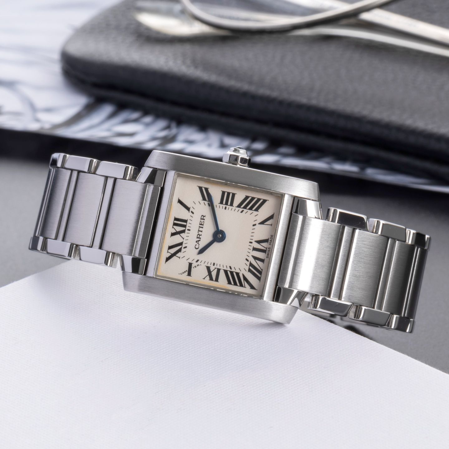 Cartier Tank Française SM W51008Q3 (2005) - 20 mm Steel case (2/8)