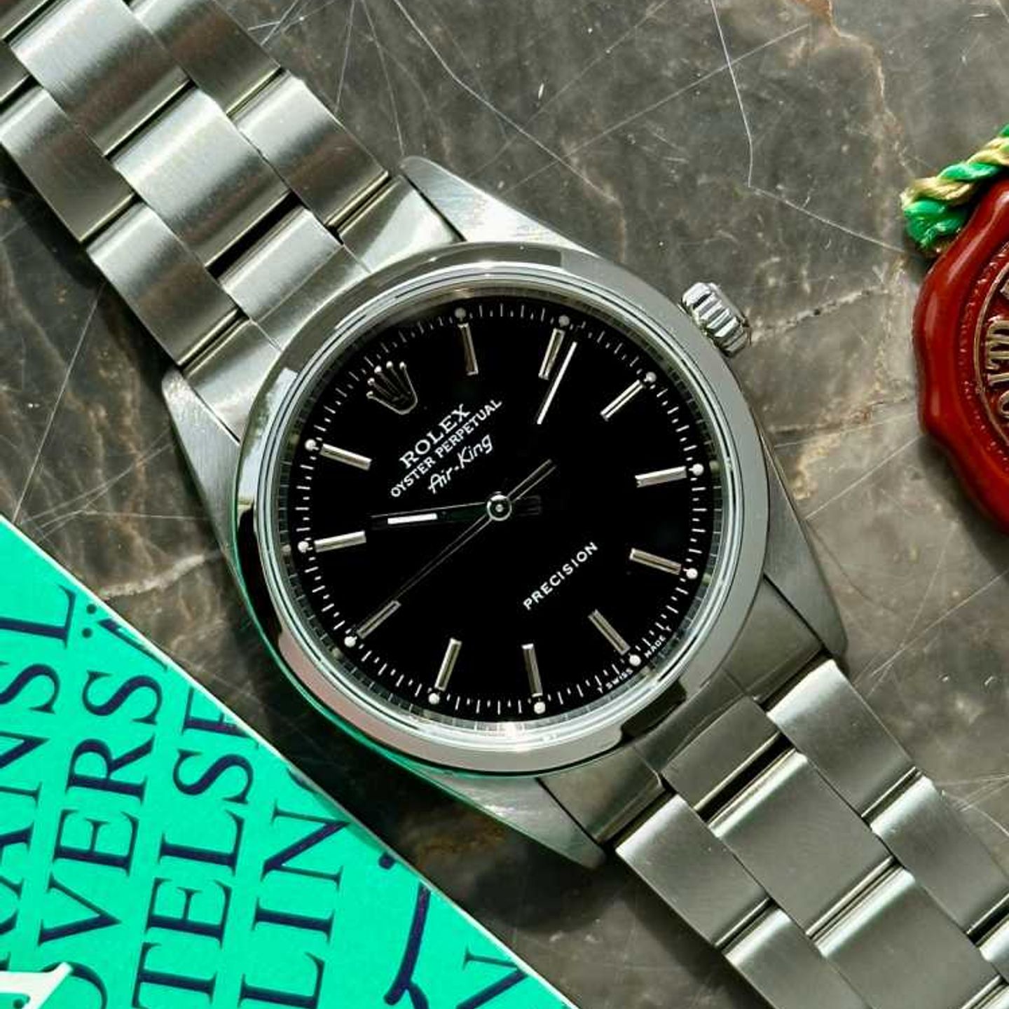 Rolex Air-King 14000 (1999) - Black dial 34 mm Steel case (6/8)