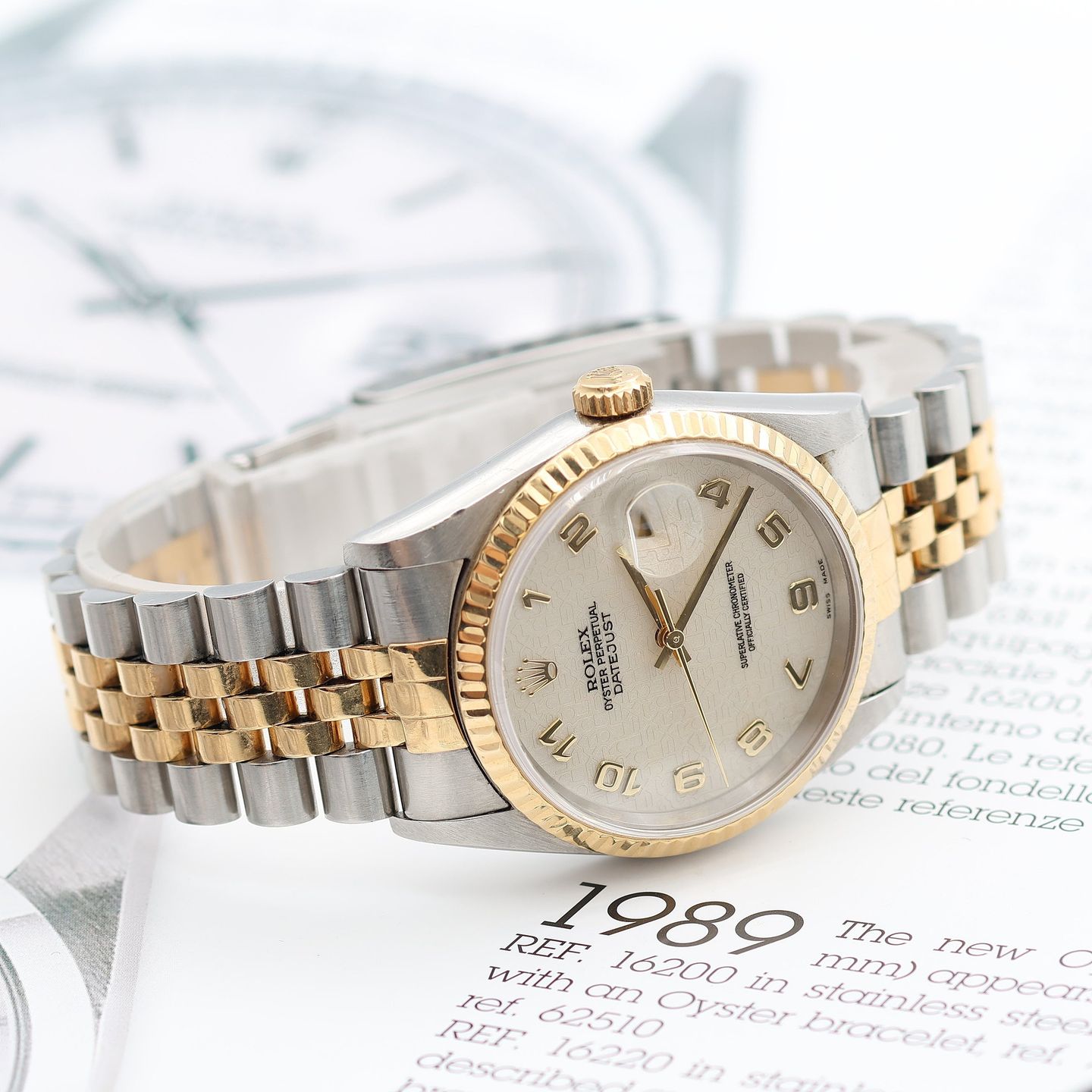 Rolex Datejust 36 16233 (Onbekend (willekeurig serienummer)) - Wit wijzerplaat 36mm Goud/Staal (6/8)
