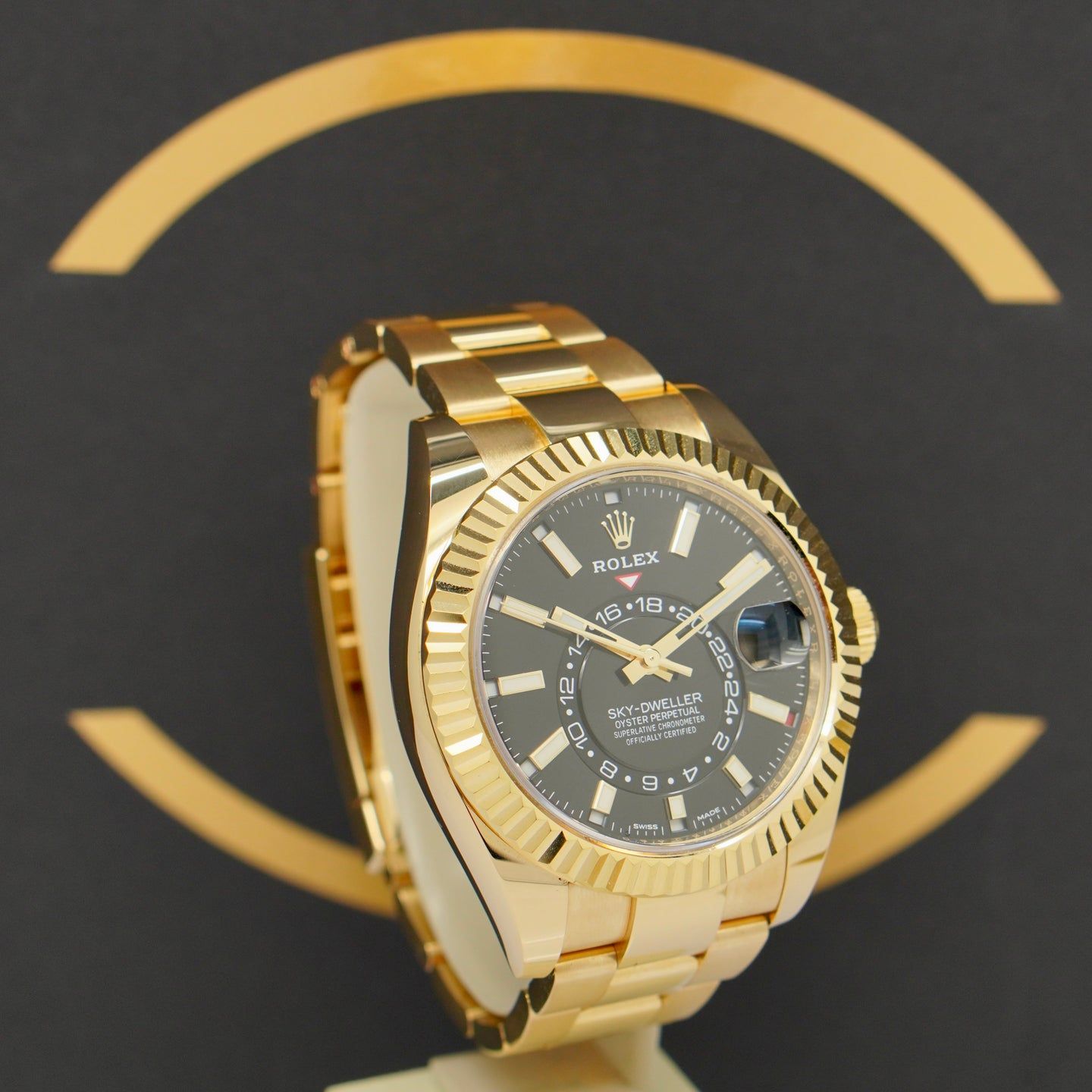 Rolex Sky-Dweller 326938 (2021) - Zwart wijzerplaat 42mm Geelgoud (3/7)