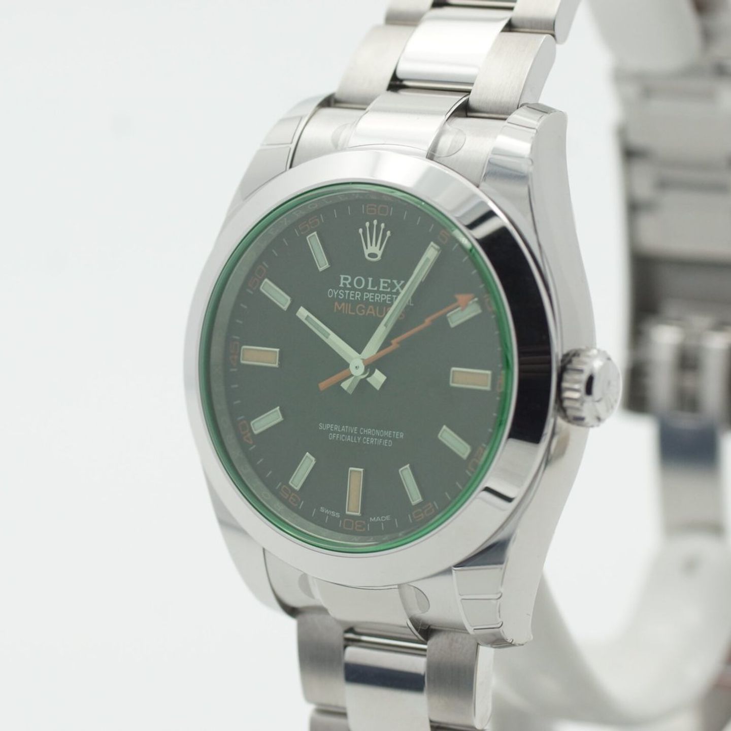 Rolex Milgauss 116400GV (Onbekend (willekeurig serienummer)) - Zwart wijzerplaat 40mm Staal (3/8)