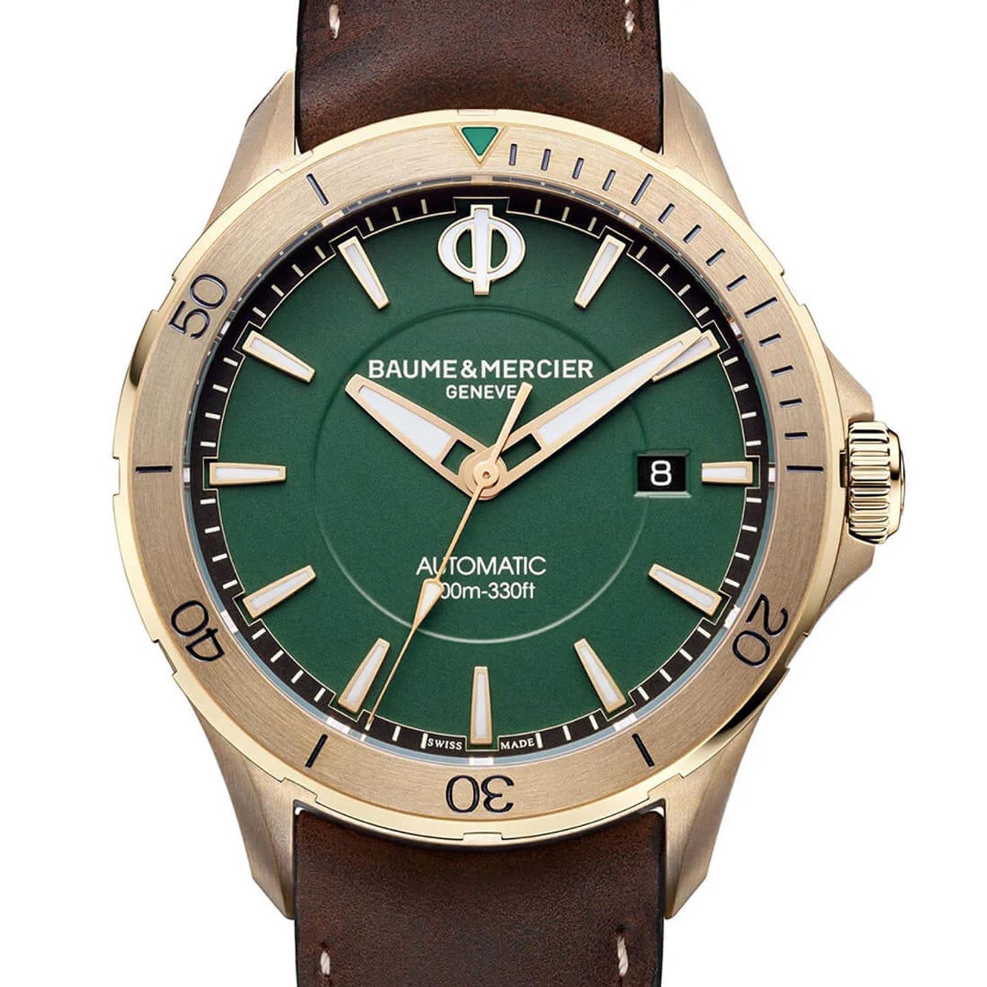 Baume & Mercier Clifton M0A10503 (2023) - Groen wijzerplaat 42mm Brons (1/3)