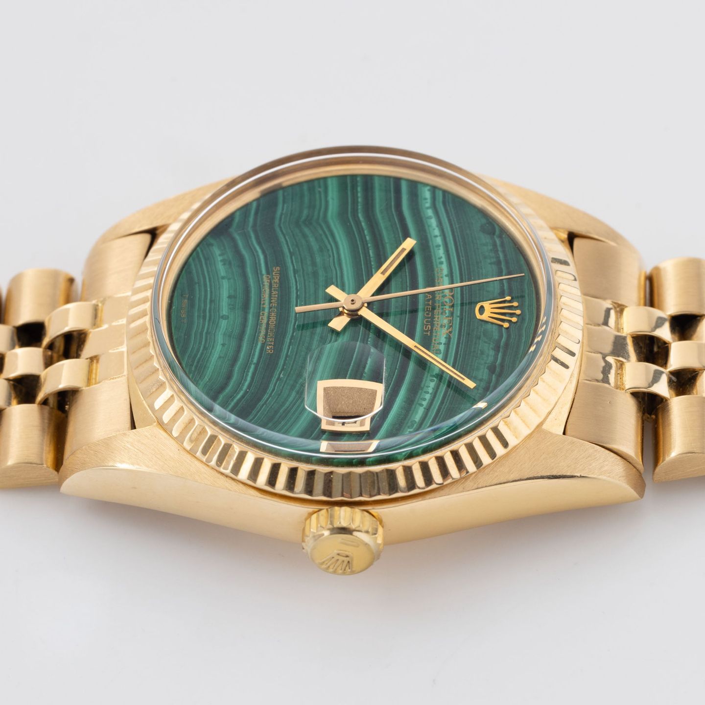 Rolex Datejust 1601/8 (1975) - Green dial 36 mm Yellow Gold case (5/8)