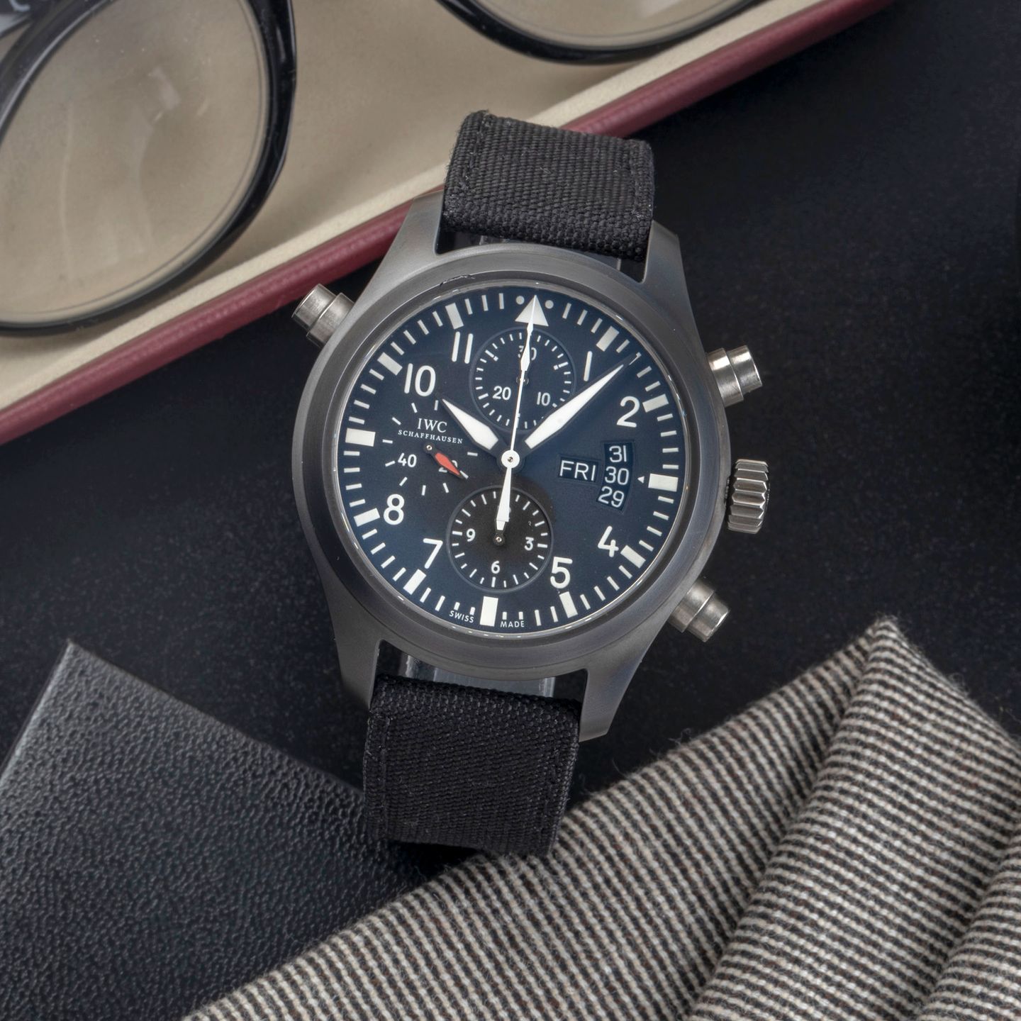 IWC Pilot Double Chronograph IW378601 (Unknown (random serial)) - Black dial 44 mm Ceramic case (1/8)