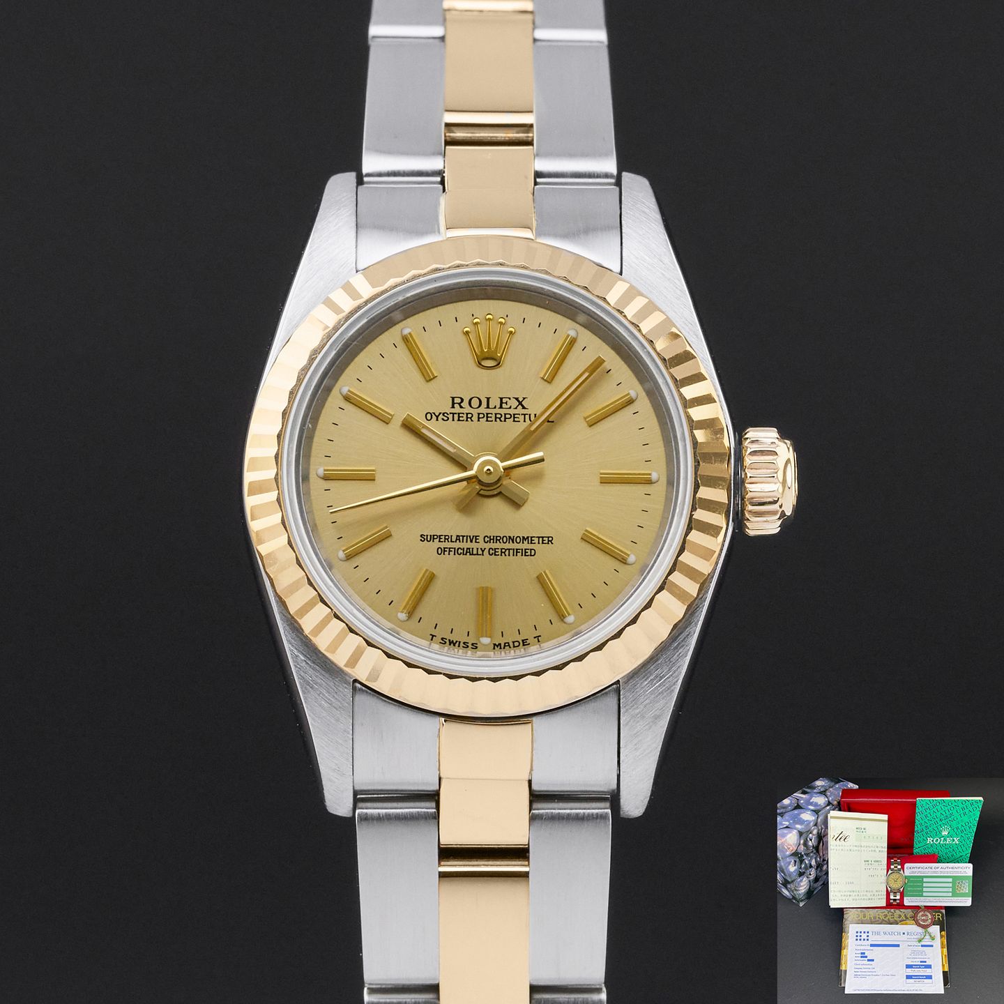 Rolex Oyster Perpetual 67193 (1996) - 26 mm Gold/Steel case (1/8)