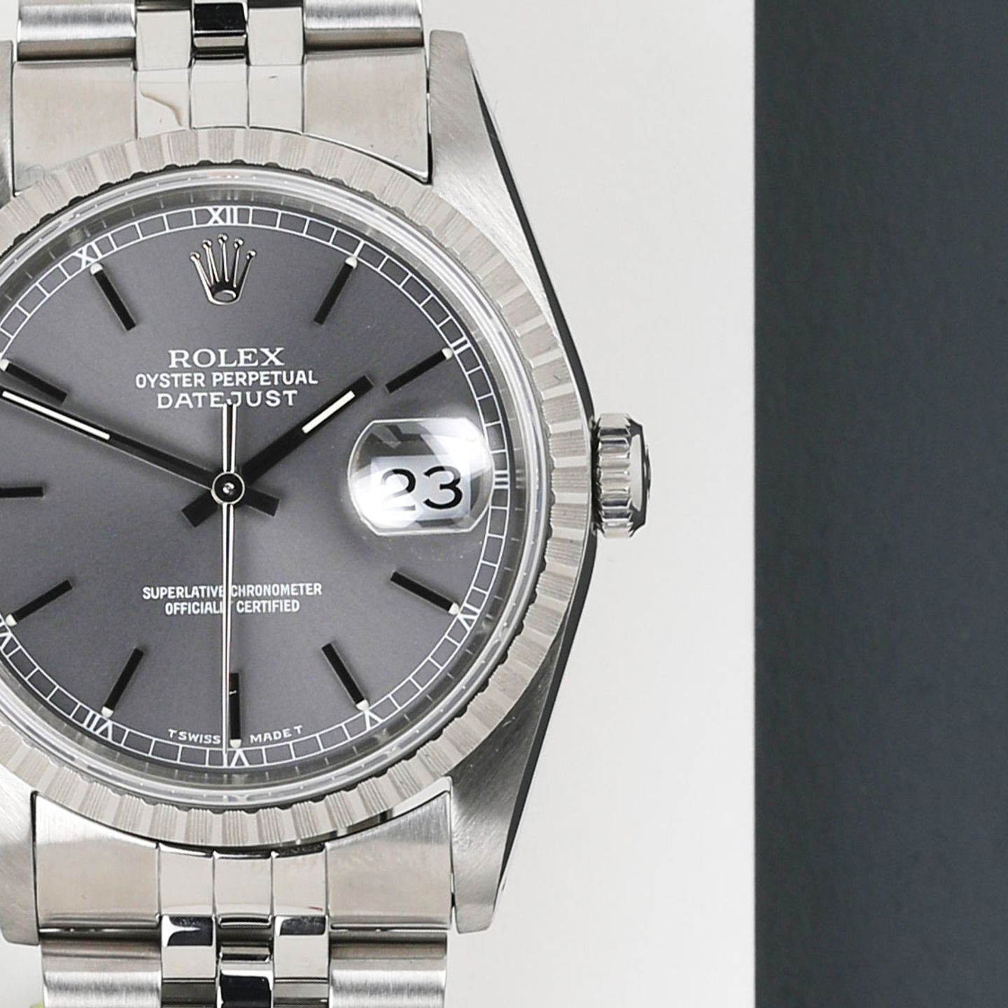 Rolex Datejust 36 16220 (1995) - Grey dial 36 mm Steel case (5/8)