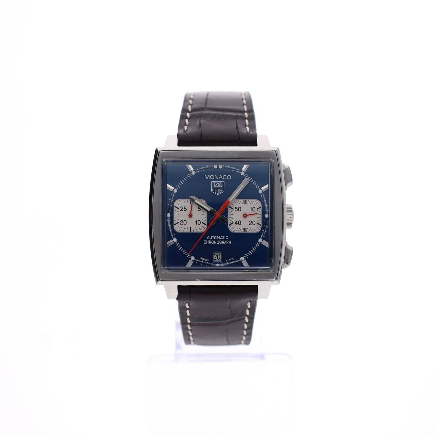 TAG Heuer Monaco CW2113 (2004) - Blue dial Steel case (1/8)