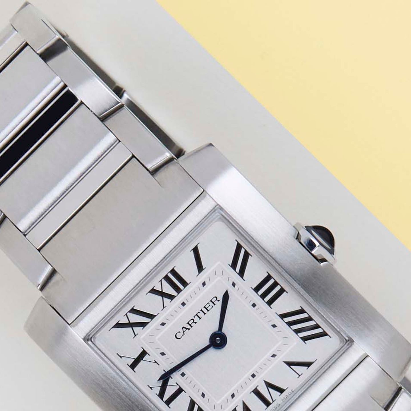 Cartier Tank Française WSTA0074 (2023) - Silver dial 32 mm Steel case (3/8)