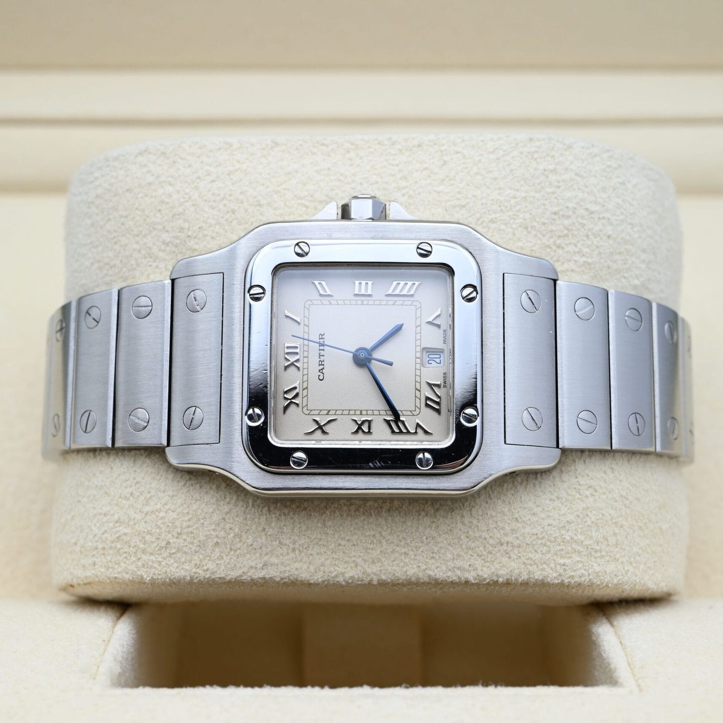 Cartier Santos Galbée 987901 (Unknown (random serial)) - Beige dial 29 mm Steel case (5/8)