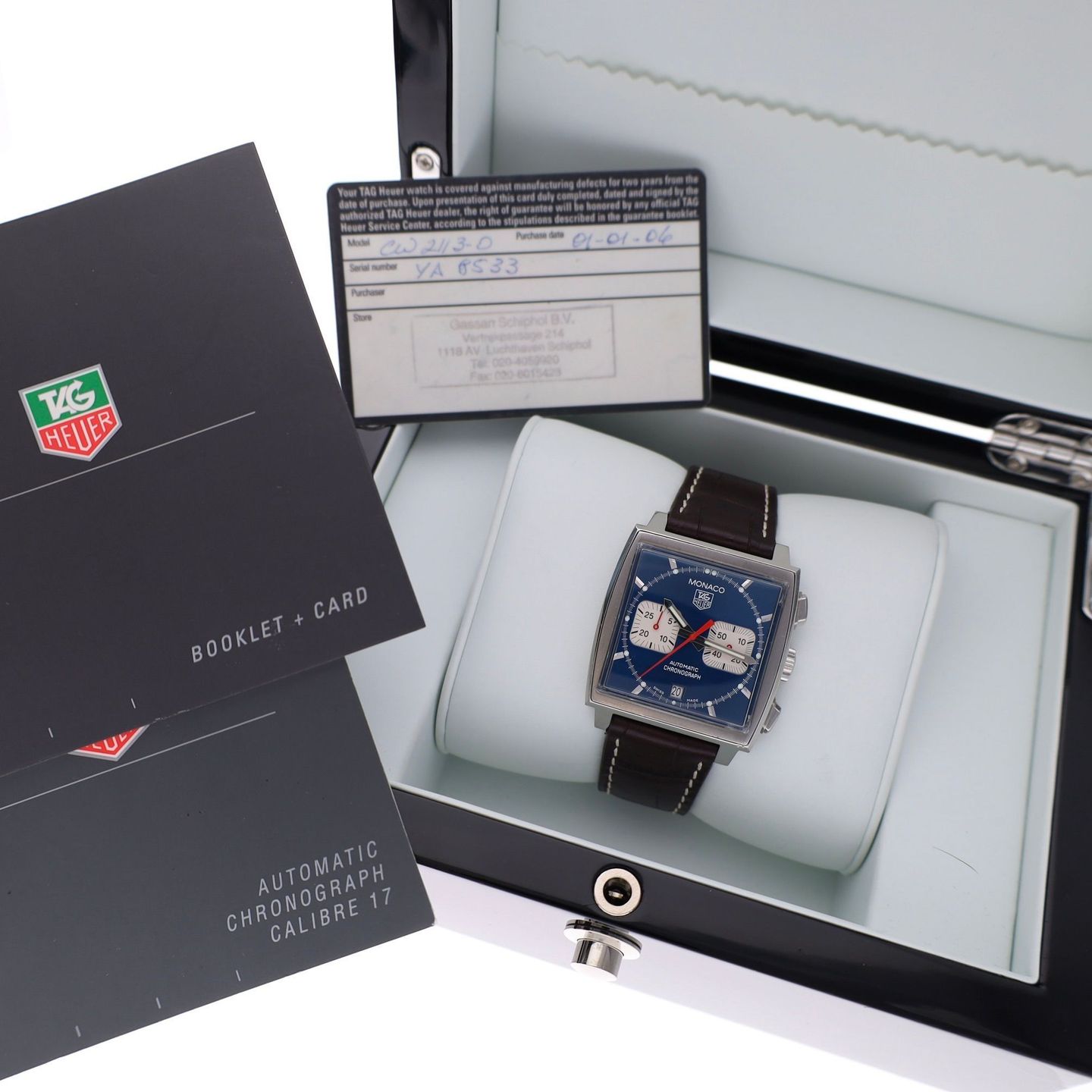 TAG Heuer Monaco CW2113 (2004) - Blue dial Steel case (3/8)