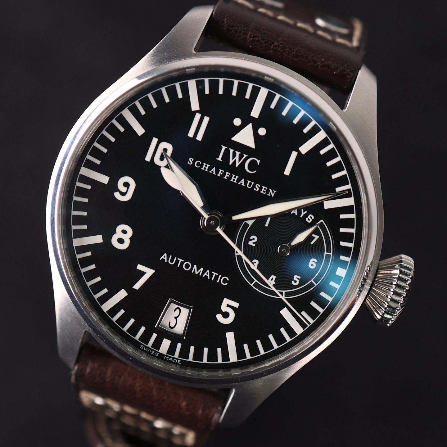 IWC Big Pilot IW500201 (2004) - Zwart wijzerplaat 46mm Staal (5/6)