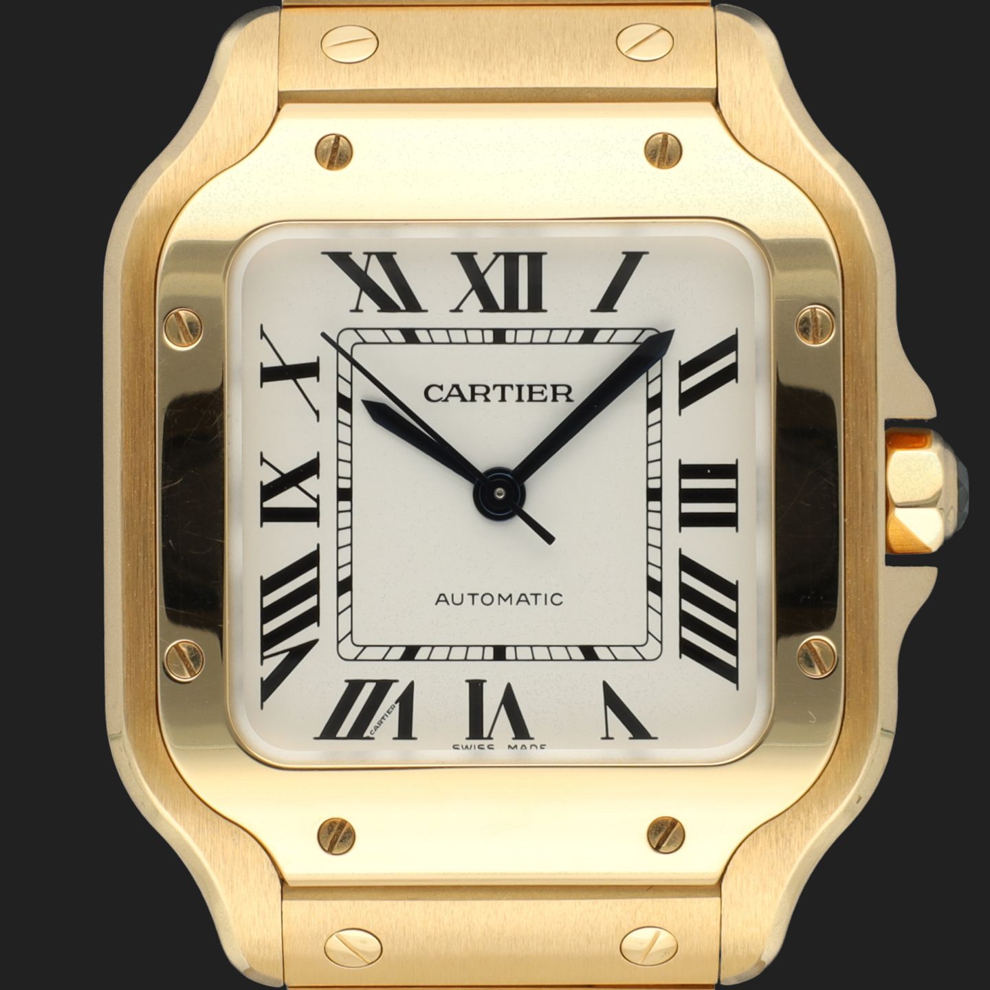 Cartier Santos WGSA0030 (2023) - Silver dial 35 mm Yellow Gold case (2/8)