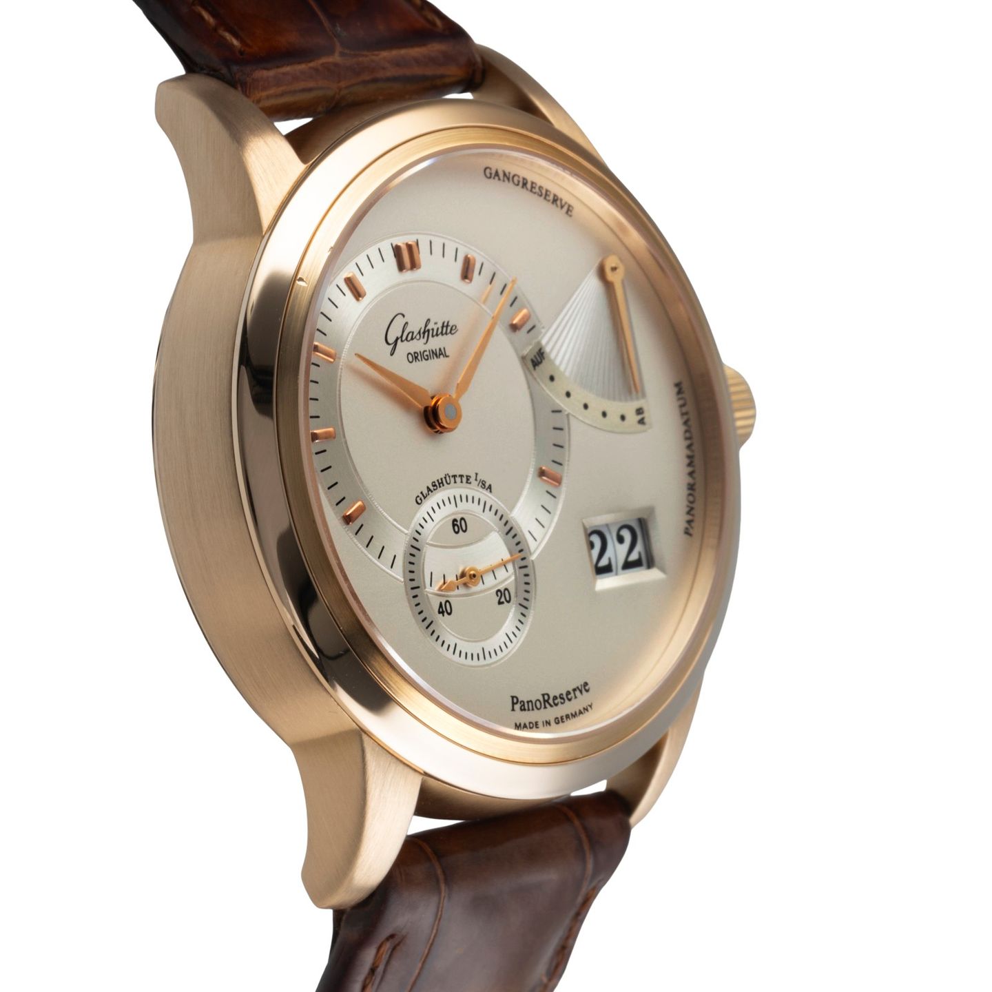 Glashütte Original PanoReserve 1-65-01-01-01-04 (Unknown (random serial)) - Silver dial Rose Gold case (7/8)