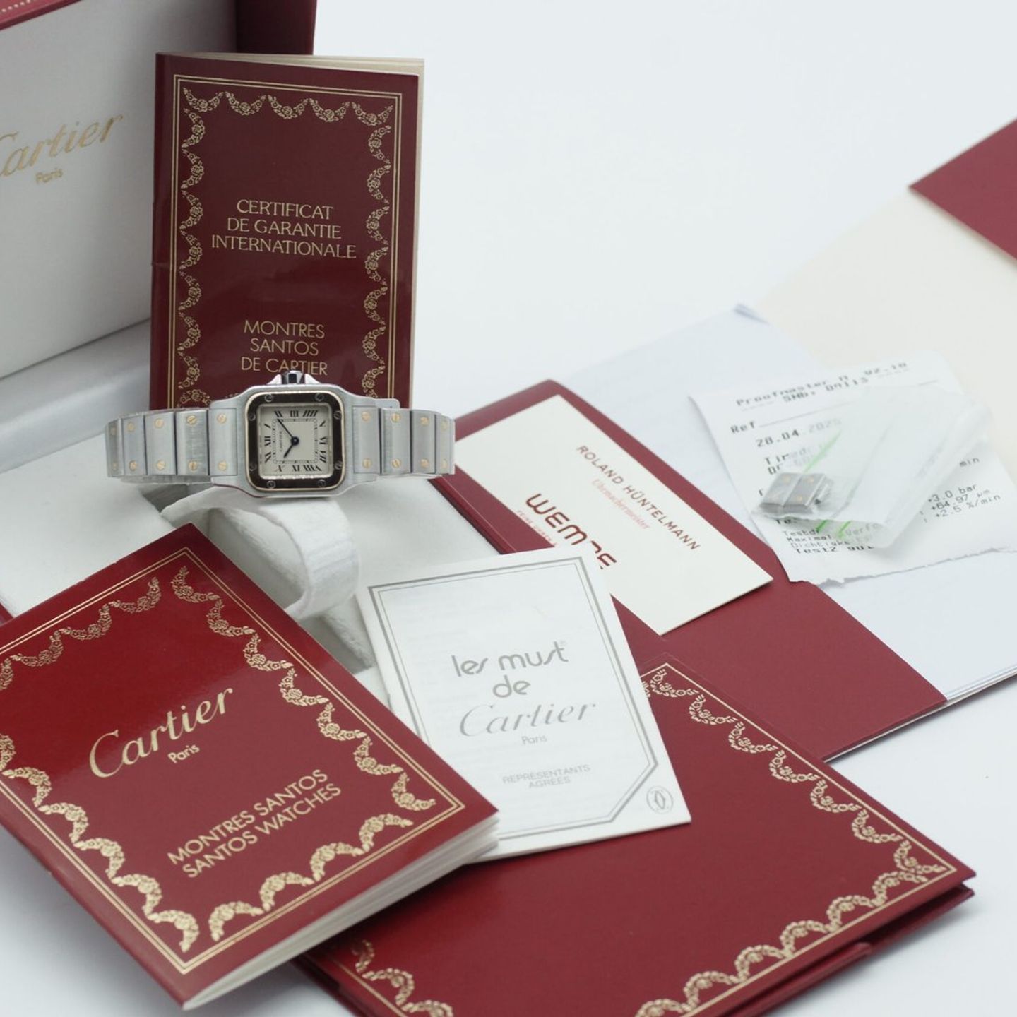 Cartier Santos Galbée 1057930 (1994) - White dial 24 mm Gold/Steel case (2/8)