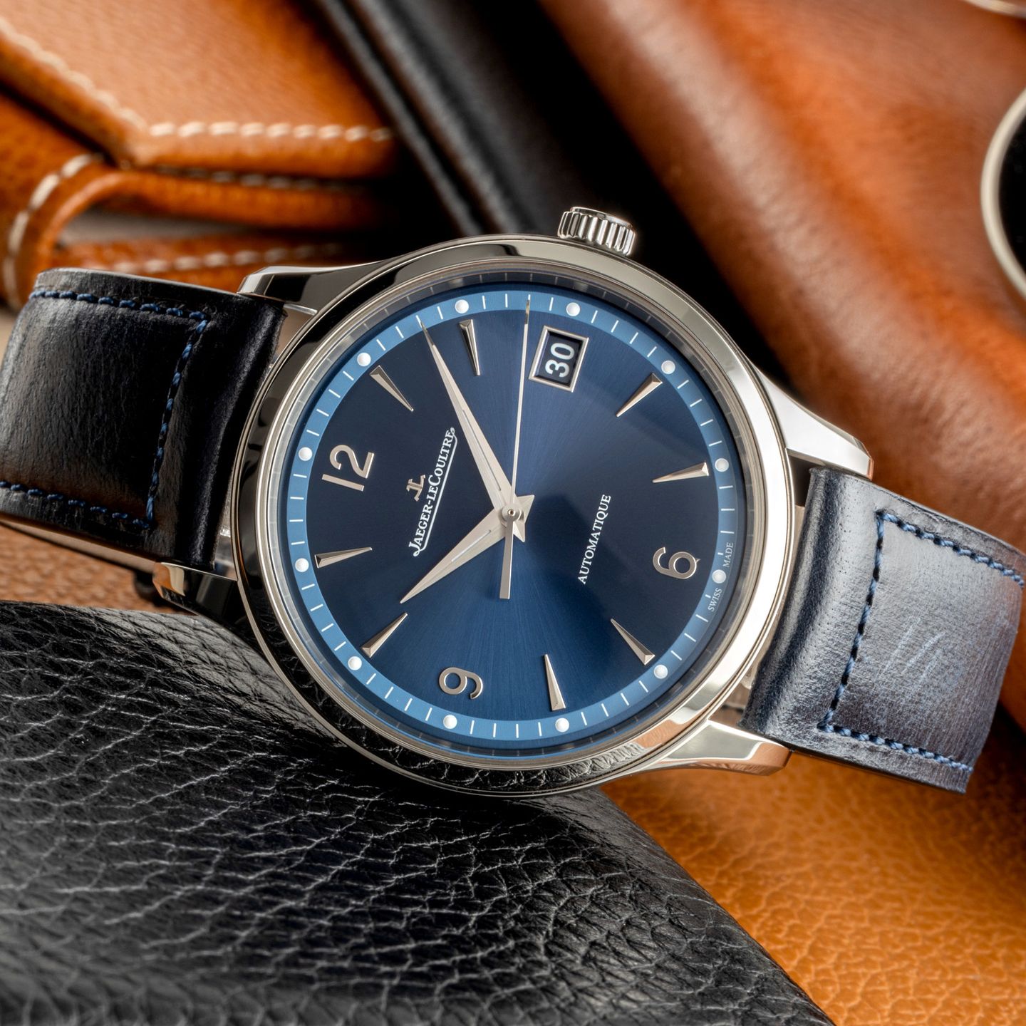 Jaeger-LeCoultre Master Control Date Q4018480 (Onbekend (willekeurig serienummer)) - Blauw wijzerplaat 40mm Staal (2/8)