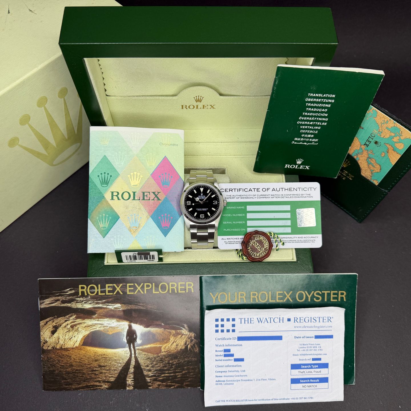 Rolex Explorer 114270 (2006) - Zwart wijzerplaat 36mm Staal (3/8)