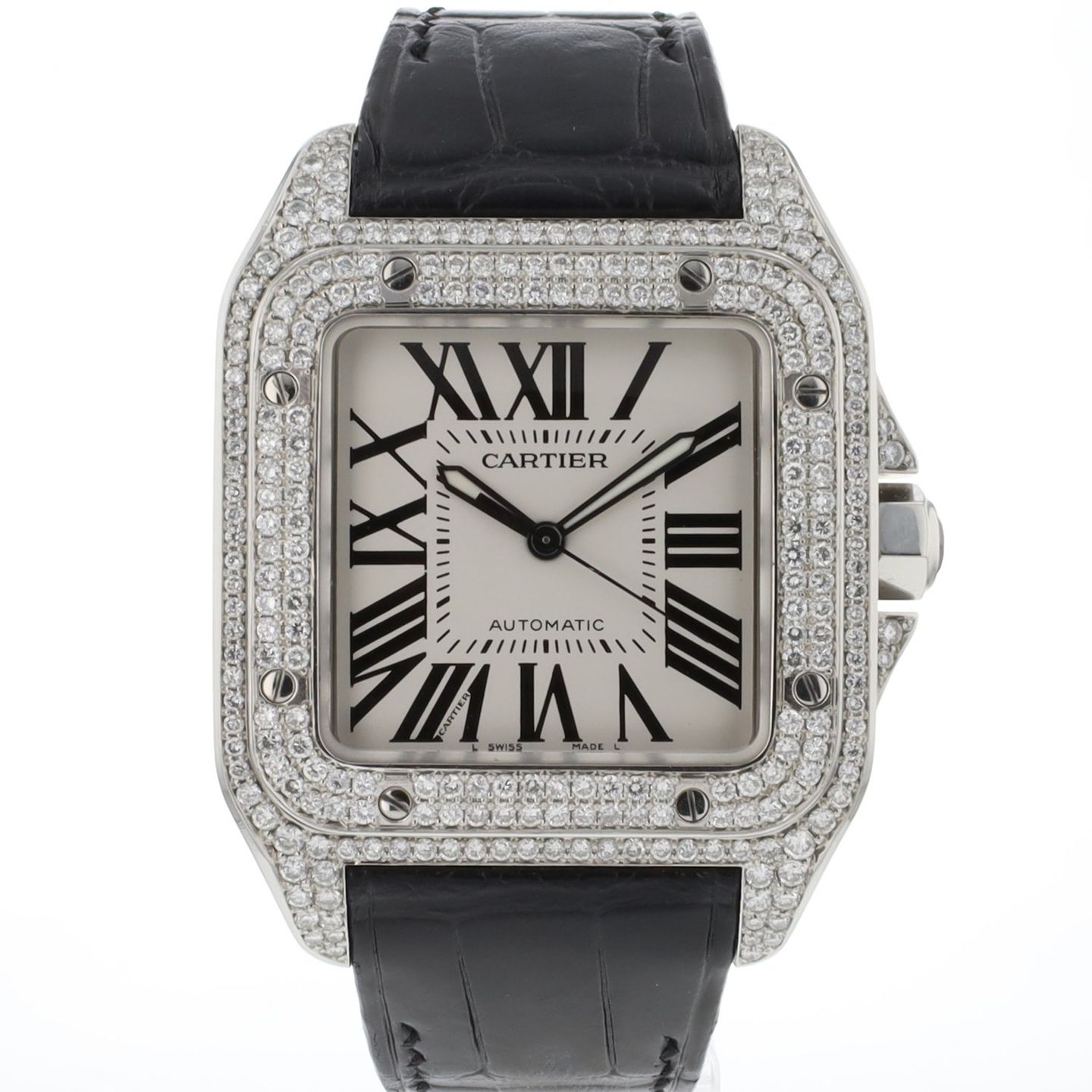 Cartier Santos 100 W20073X8 (2006) - Silver dial 41 mm Steel case (1/6)