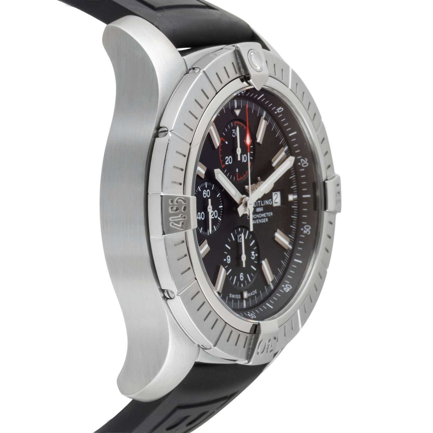 Breitling Super Avenger A13375 (Onbekend (willekeurig serienummer)) - Zwart wijzerplaat 48mm Staal (7/8)