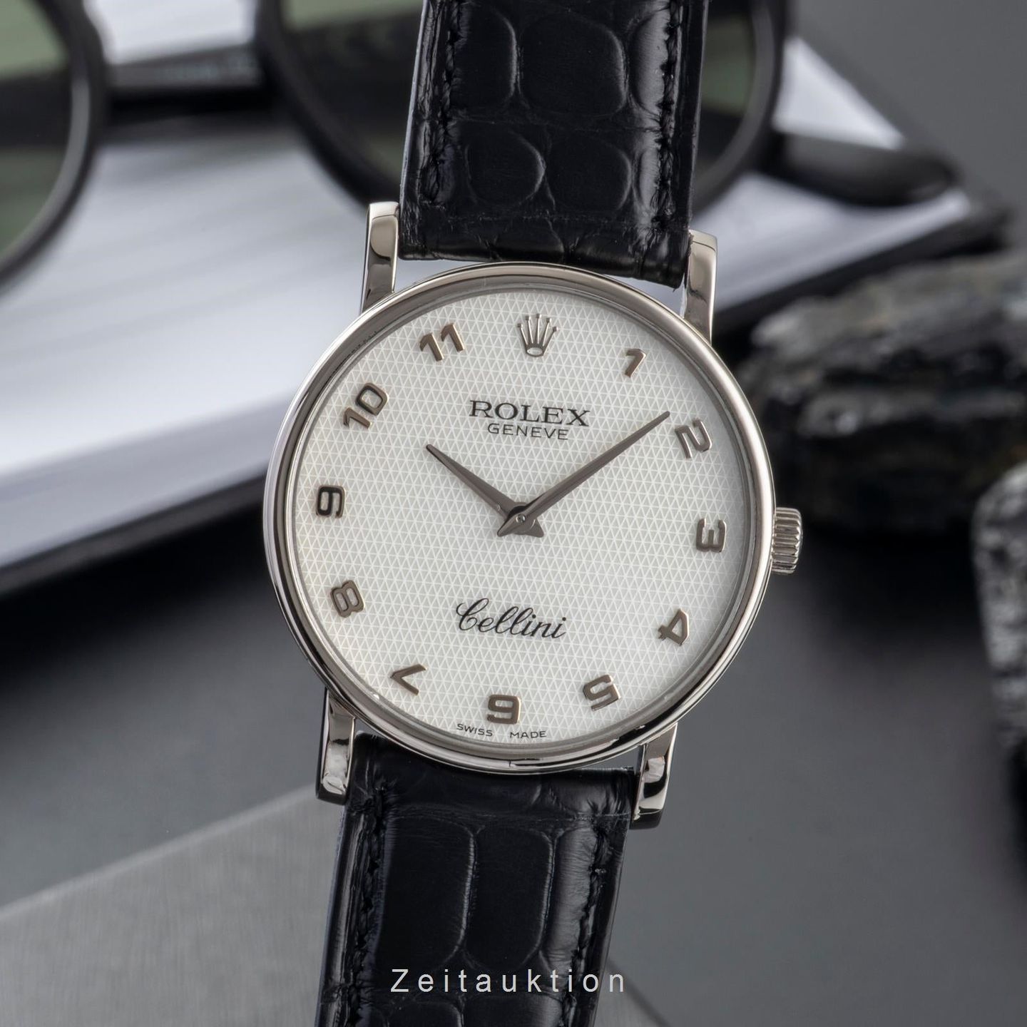 Rolex Cellini Time 5115 (1999) - White dial 32 mm White Gold case (1/8)